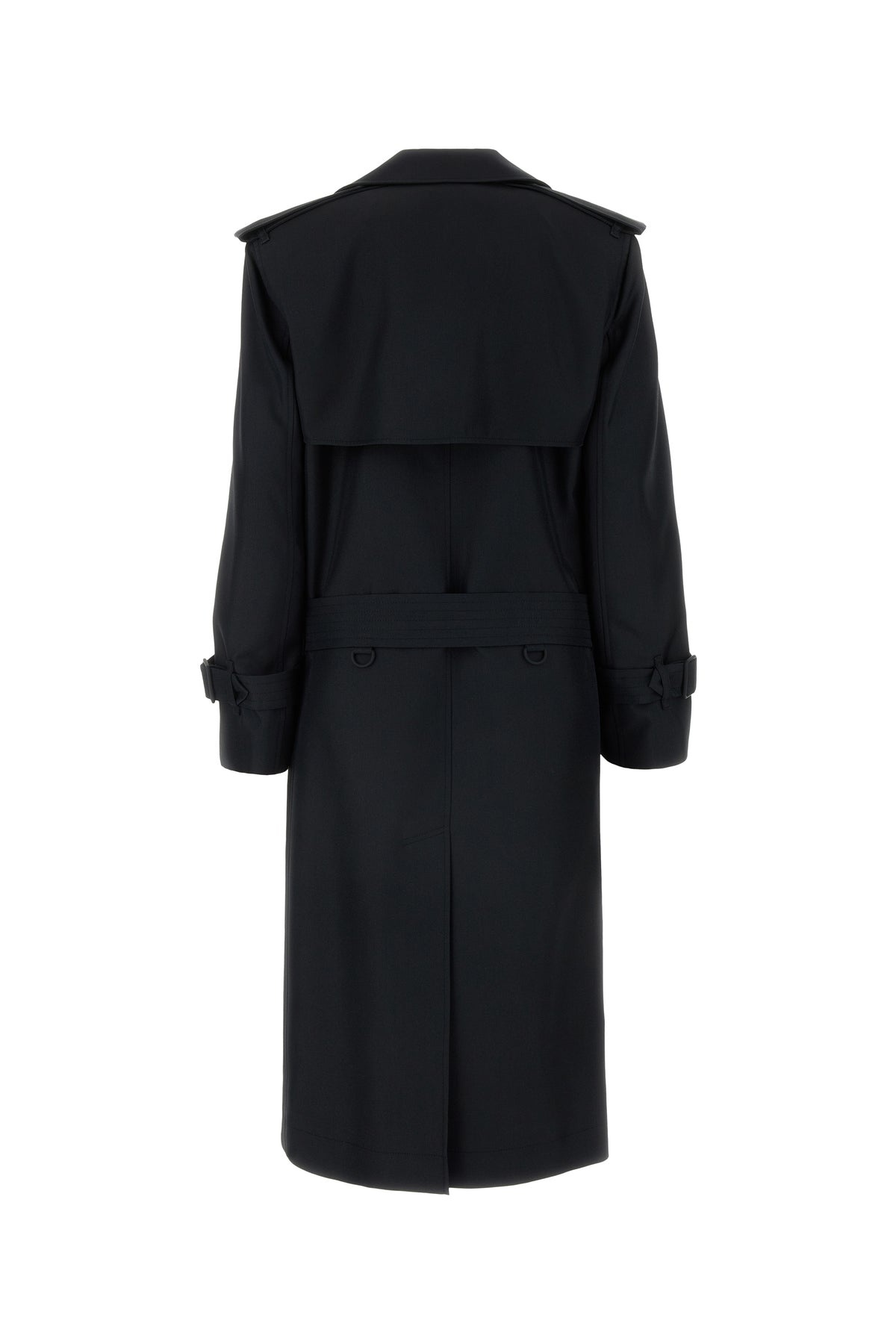 Black silk blend trench coat - 2