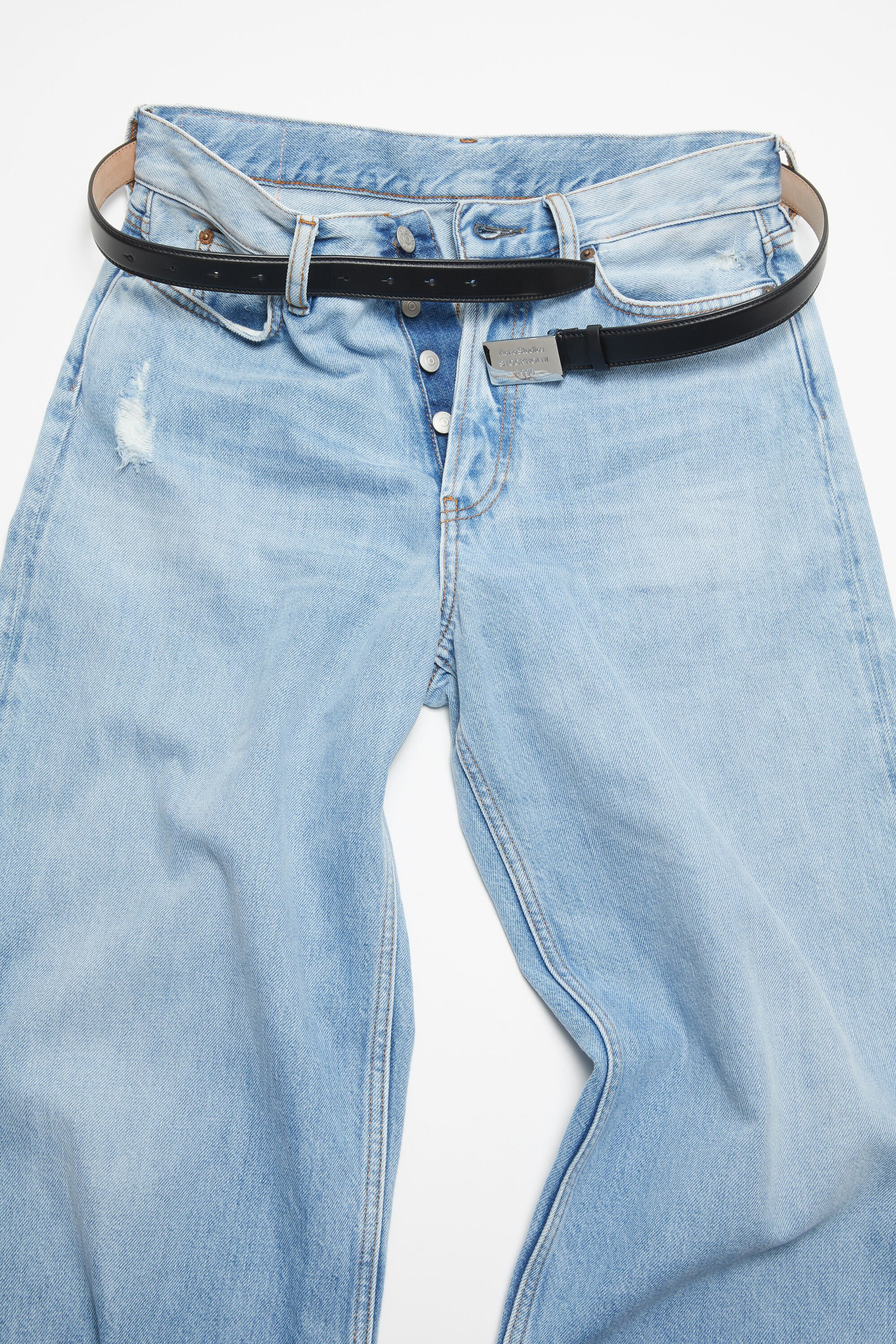 Engraved Logo leather belt - Black - 4