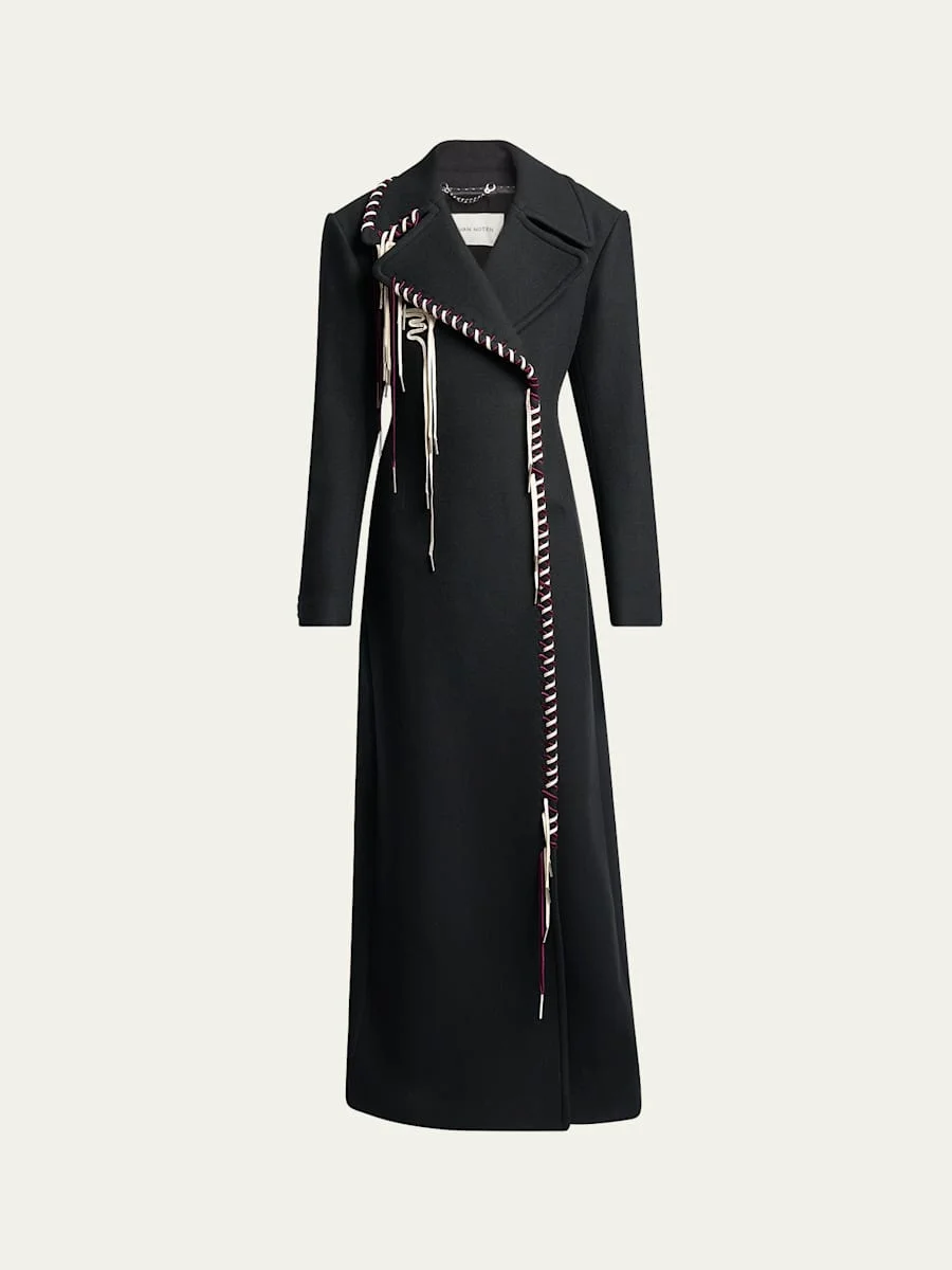 Embellished Floor-Length Wool Coat - 1