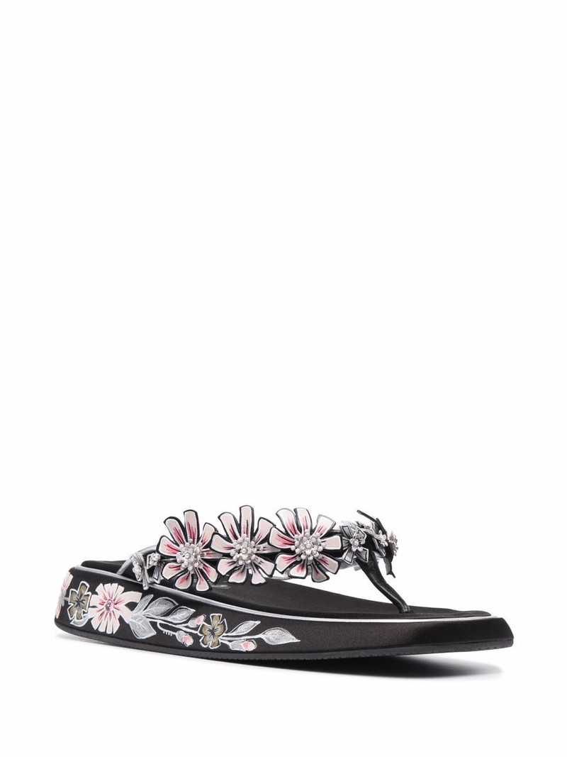 Roger Vivier floral-print slip-on sandals outlook