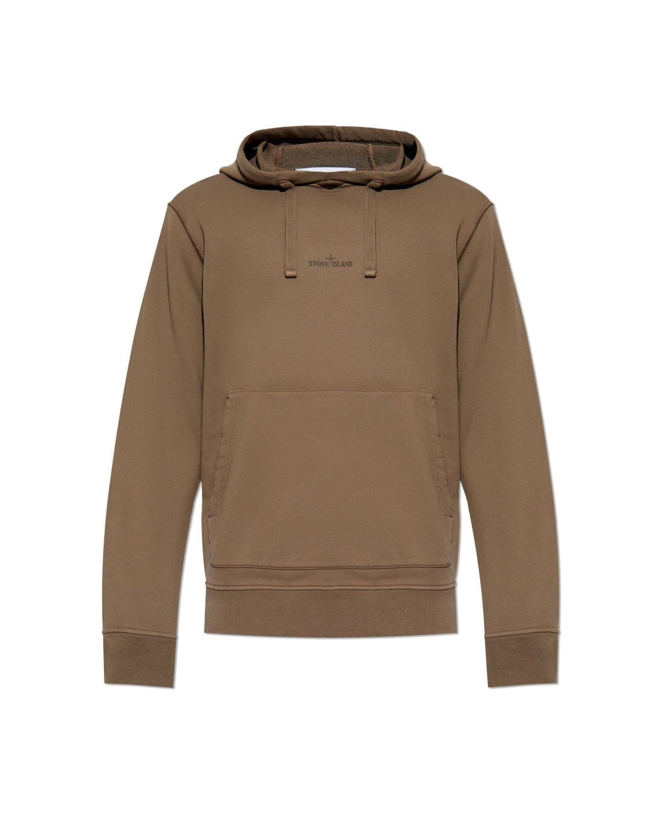 Logo Printed Drawstring Hoodie - 1