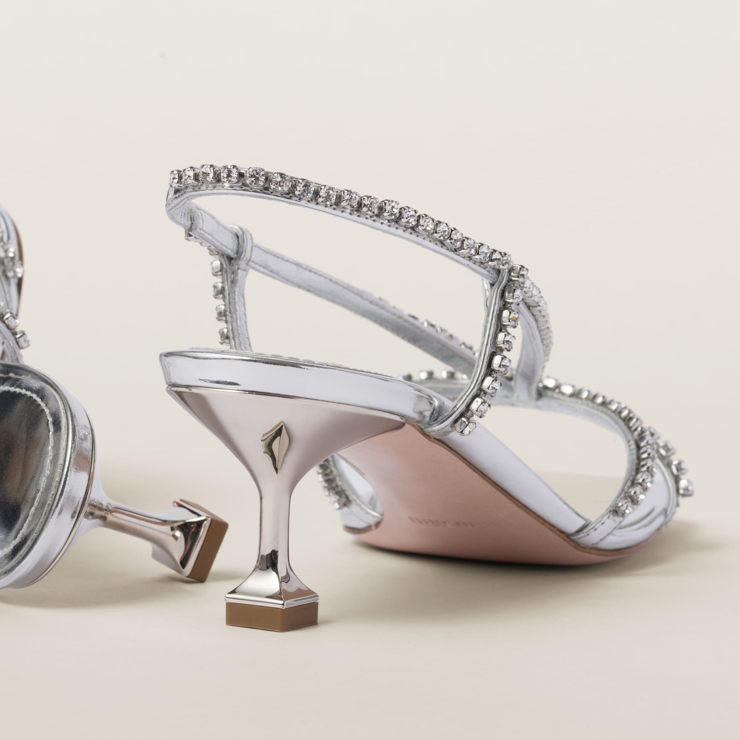 Metallic leather sandals - 3