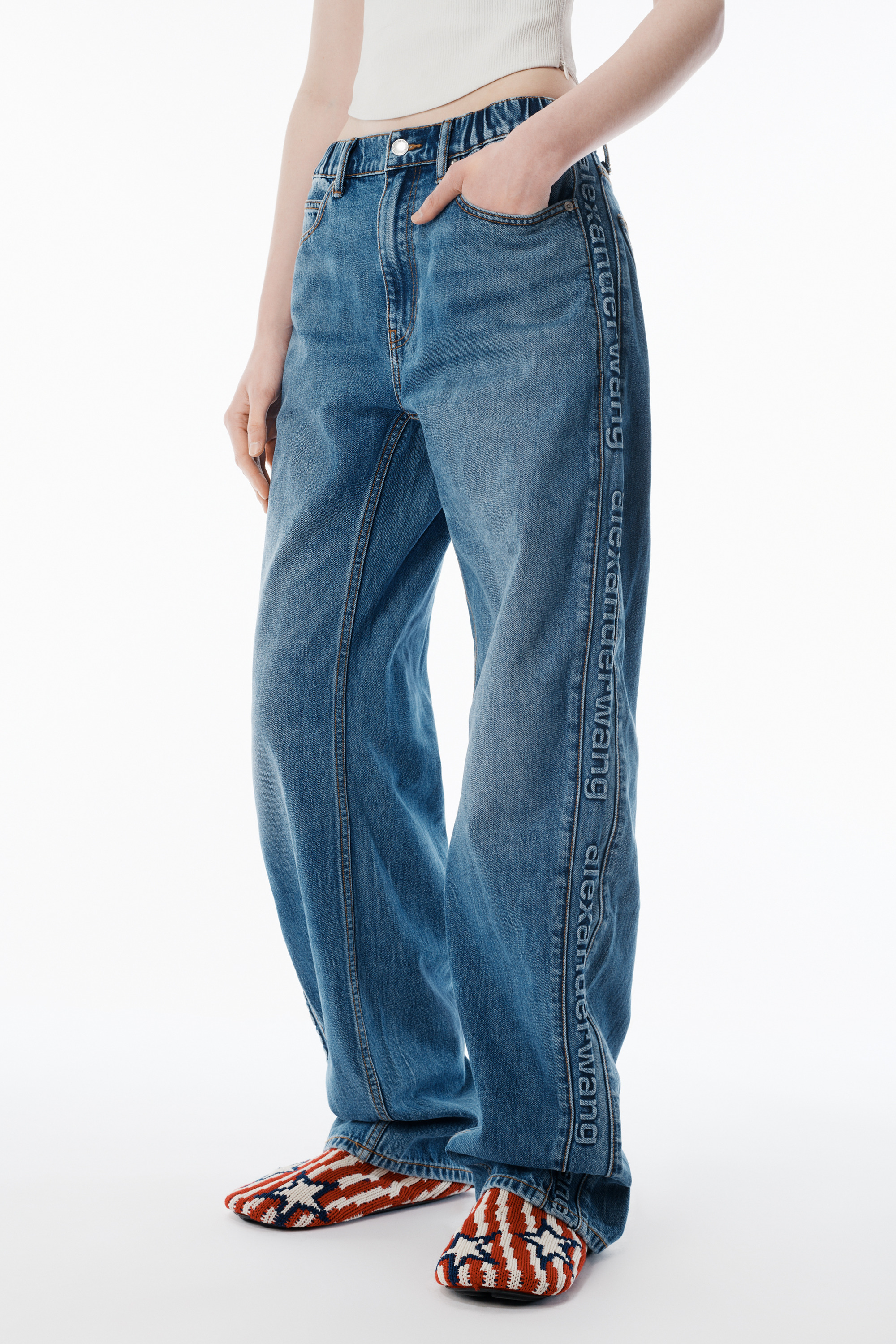 Deep Blue Logo Panel Balloon Jogger - 3