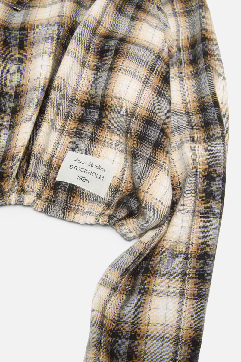 Hooded overshirt - Beige/black 4