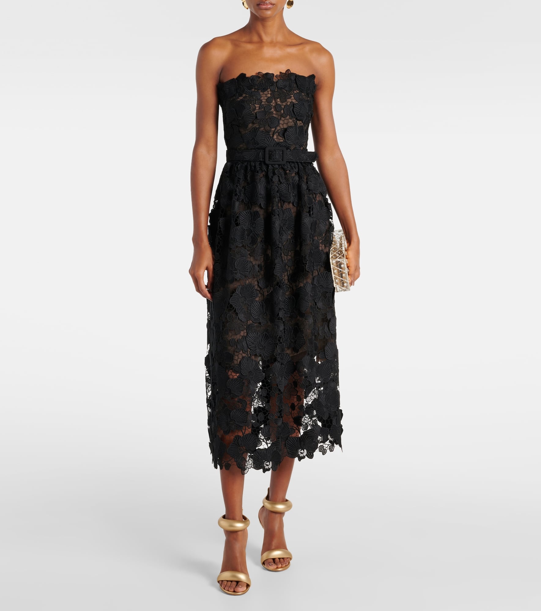 Floral lace bustier gown - 2