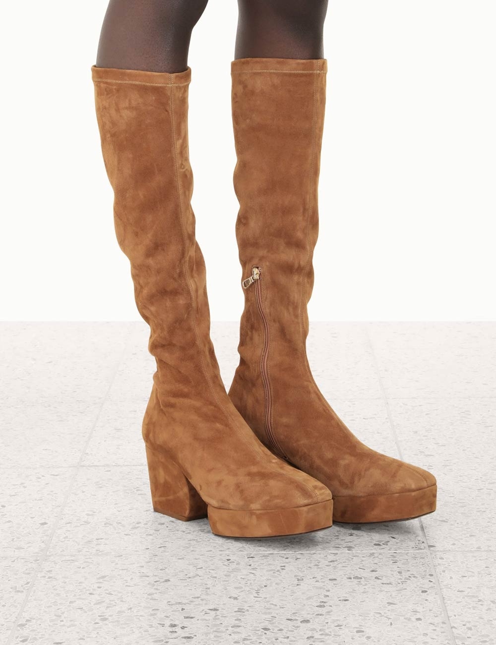 STRETCH SUEDE PLATFORM BOOT - 2