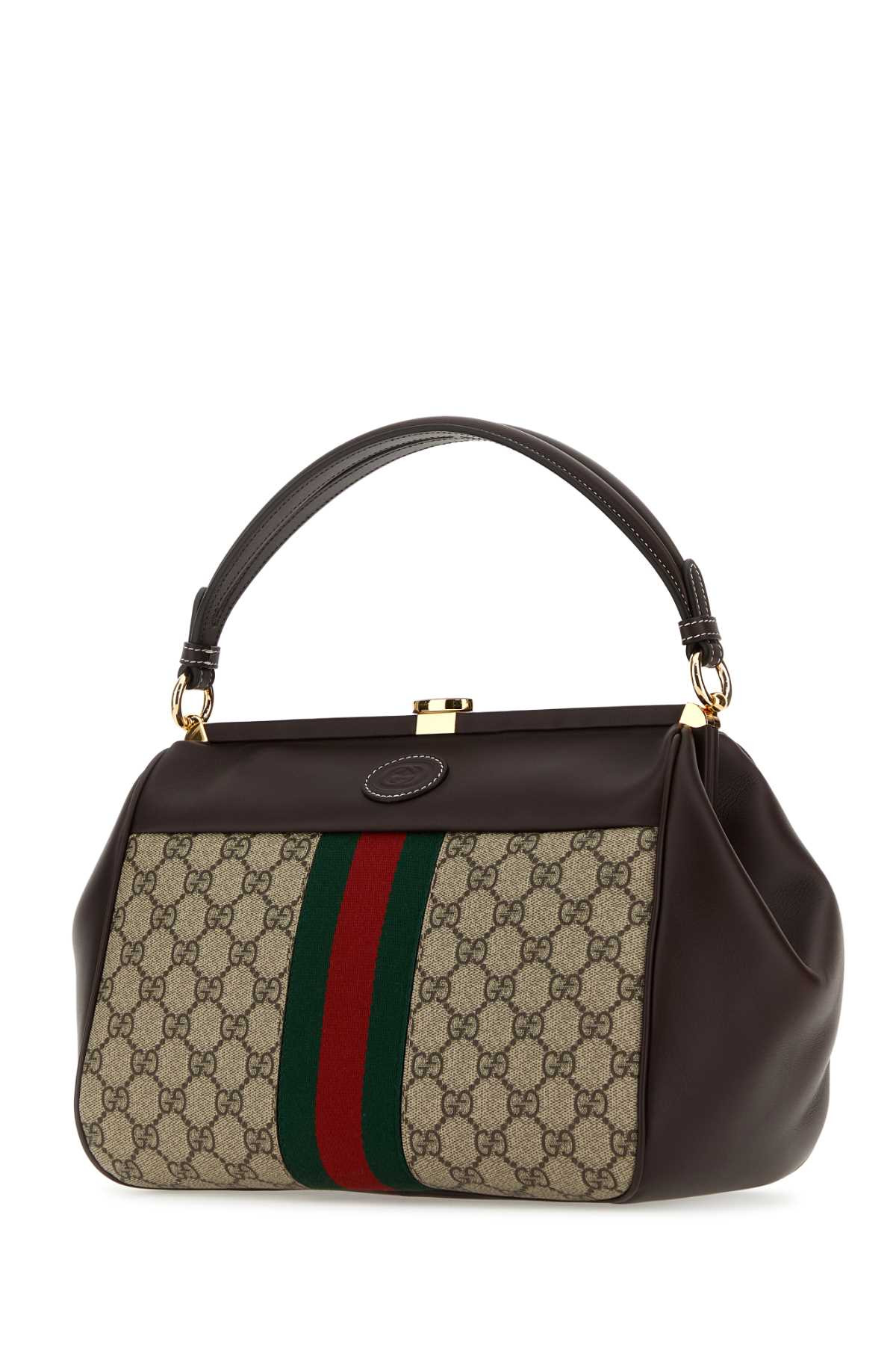 Gucci Women Gg Supreme Fabric And Leather Handbag - 2