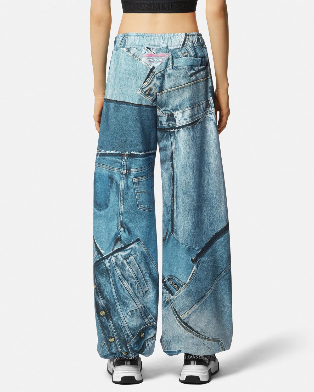 Patchwork Denim Sweatpants - 5