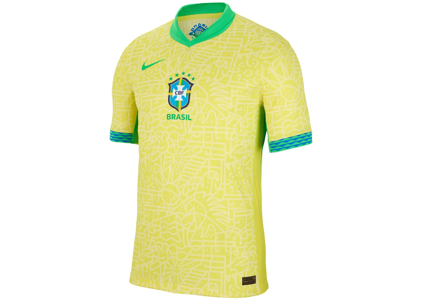 Nike Brazil 2024 Match Home ADV Authentic Jersey Dynamic Yellow/Lemon Chiffon/Green Spark - 1