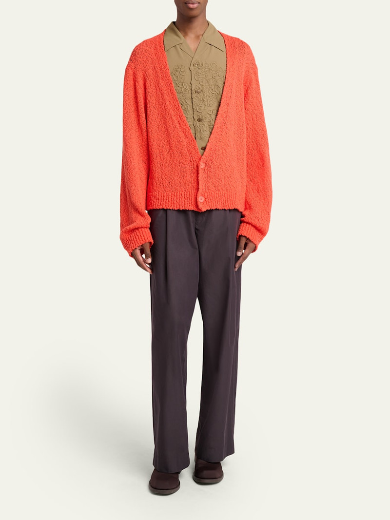 ISSEY MIYAKE Men's Cotton Knit Oversized Cardigan outlook