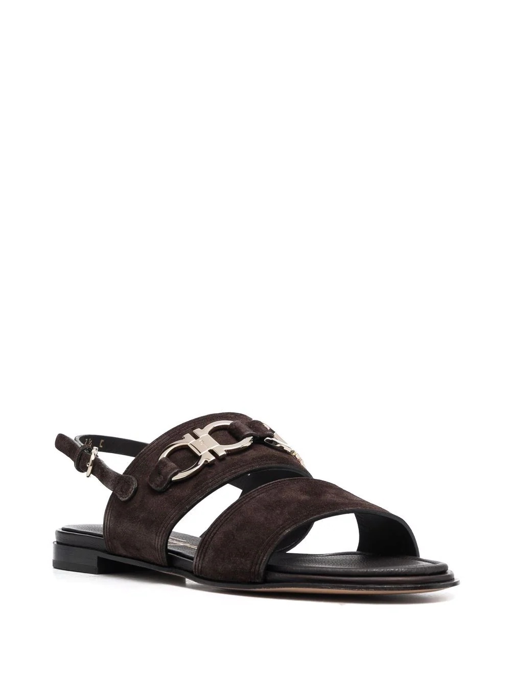 Gancini-plaque suede sandals - 2