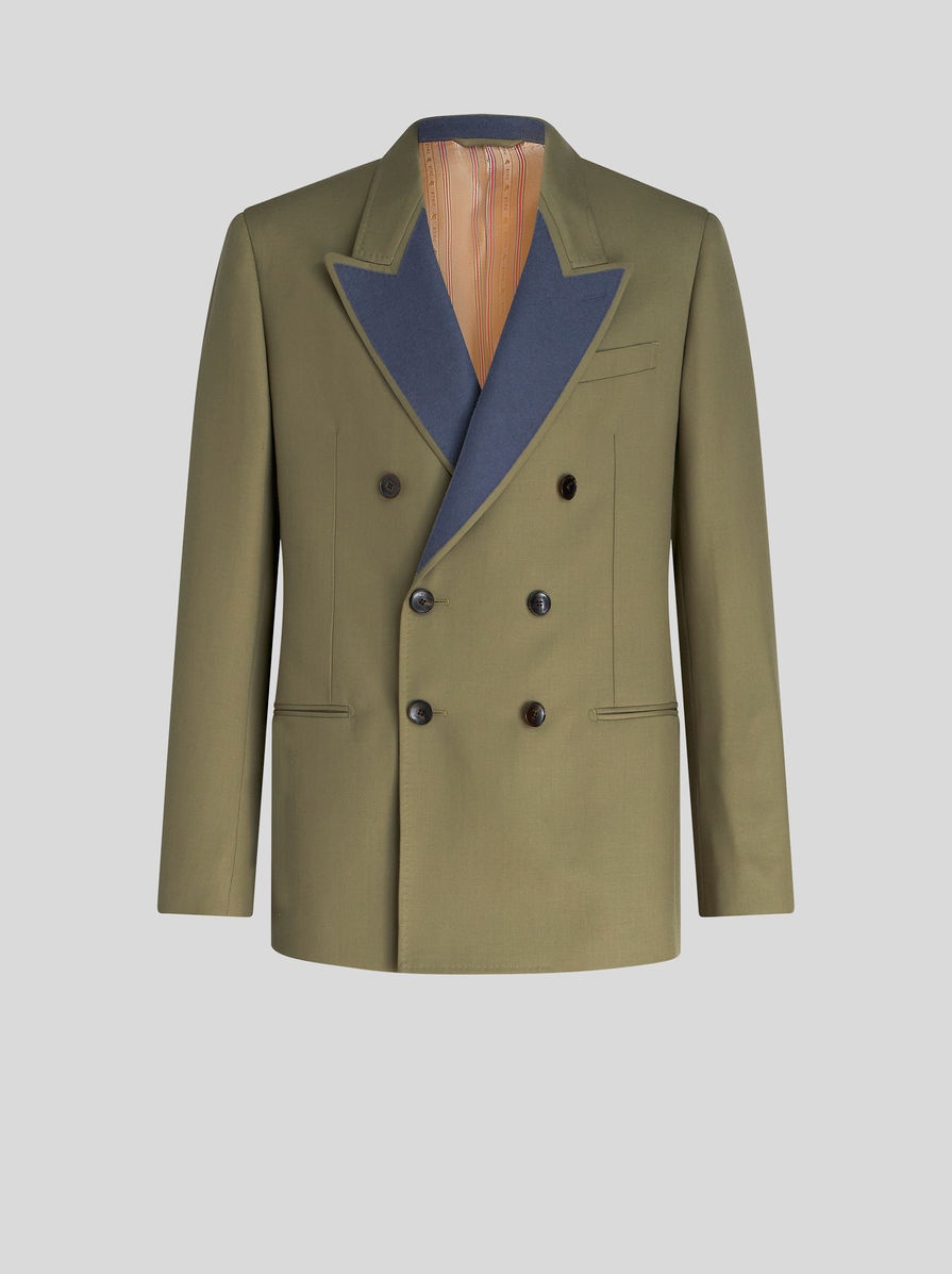 DOUBLE-BREASTED JACKET WITH CONTRASTING LAPELS - 1