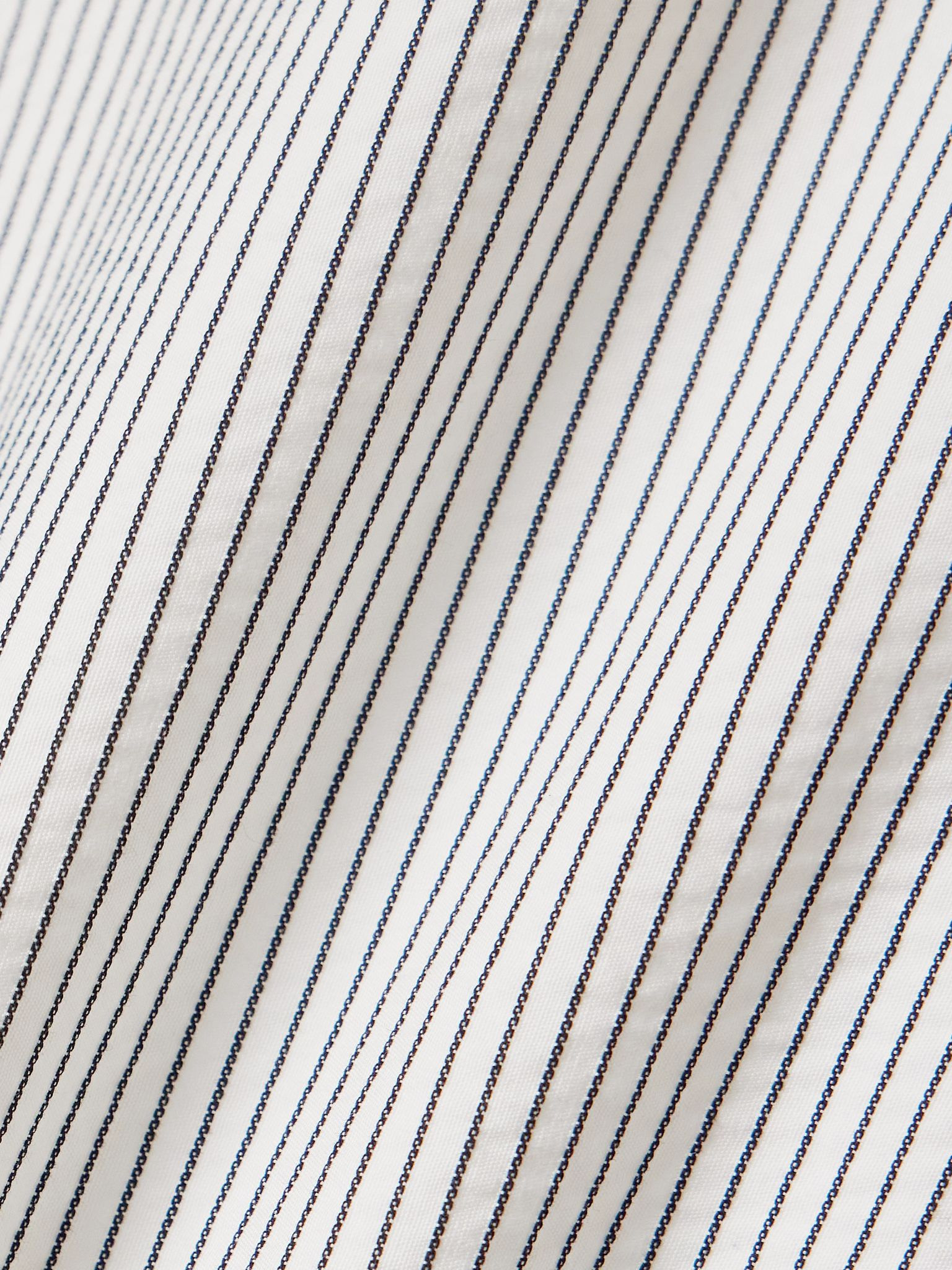 Embroidered striped cotton shirt White - 5