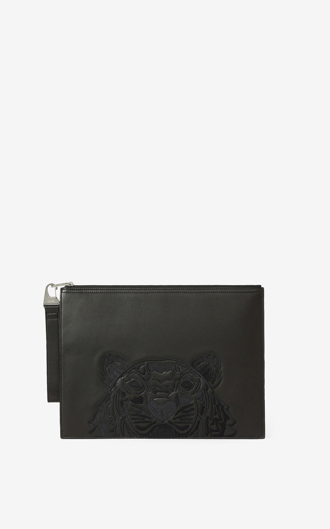Kampus Tiger large grained leather clutch - 1