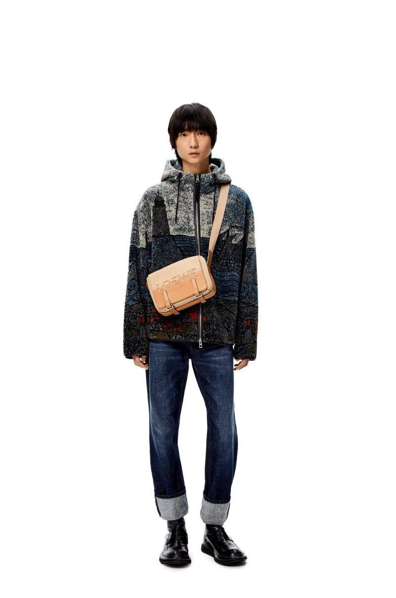 Loewe Signature XS Military messenger bag in canvas and classic calfskin outlook