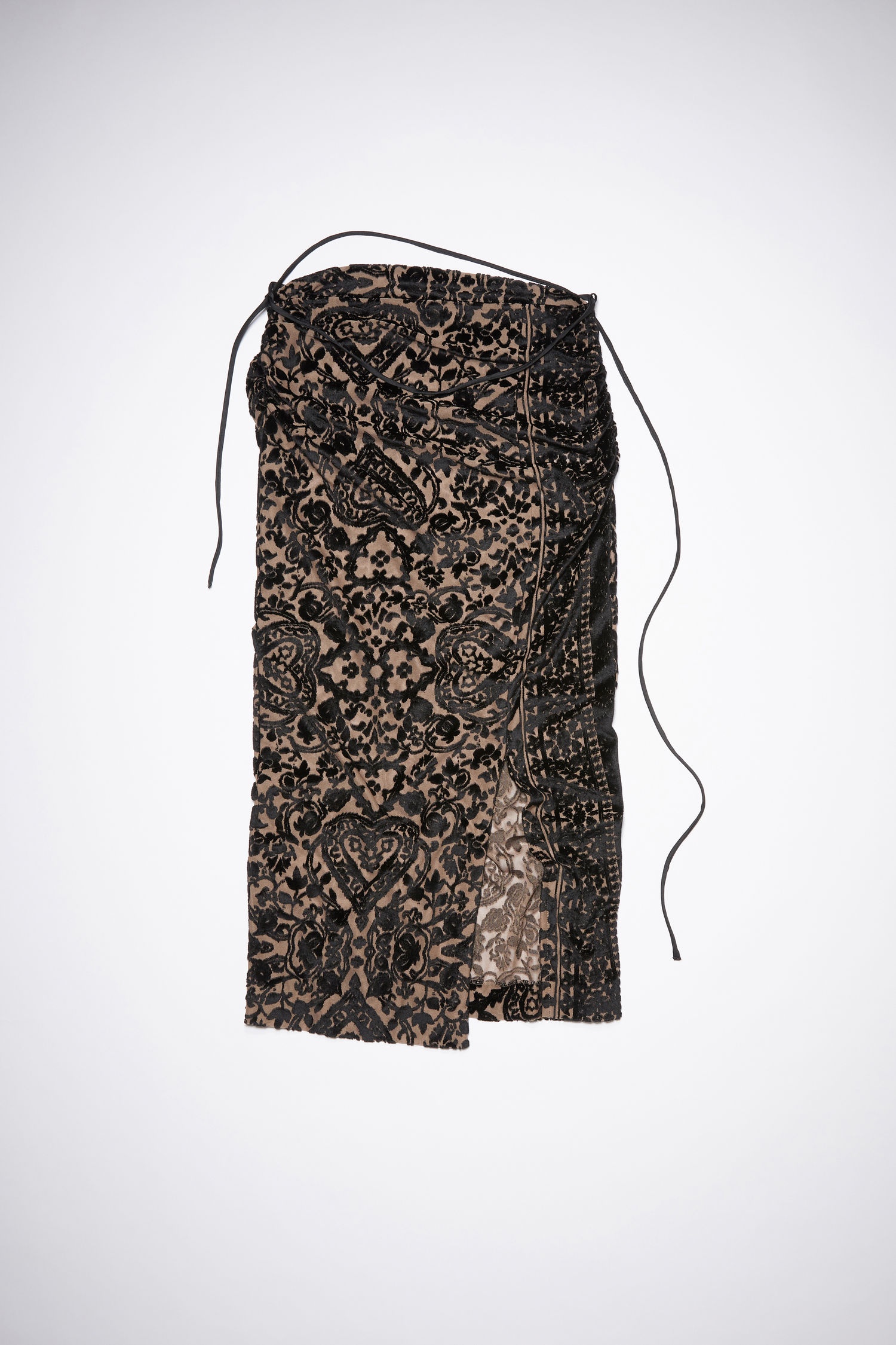 Jacquard skirt - Black/mink brown - 1