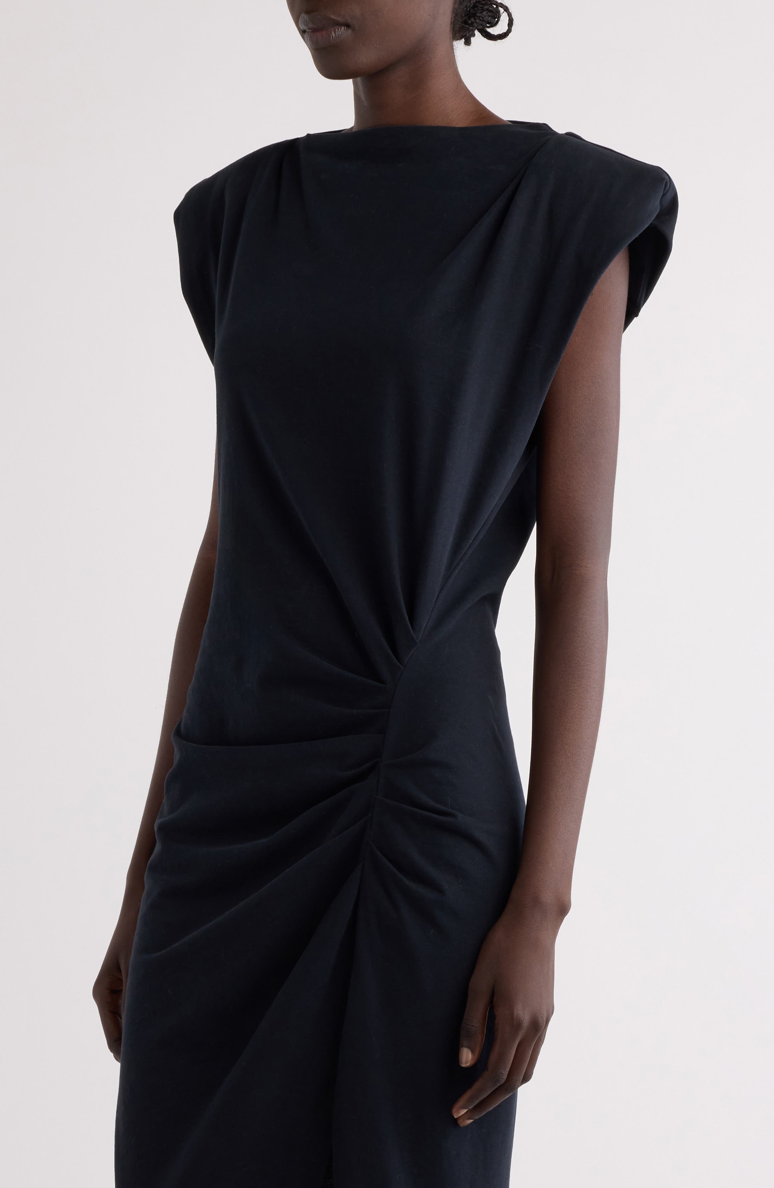 Isabel Marant Nadela Jersey Midi Dress in Black at Nordstrom - 4