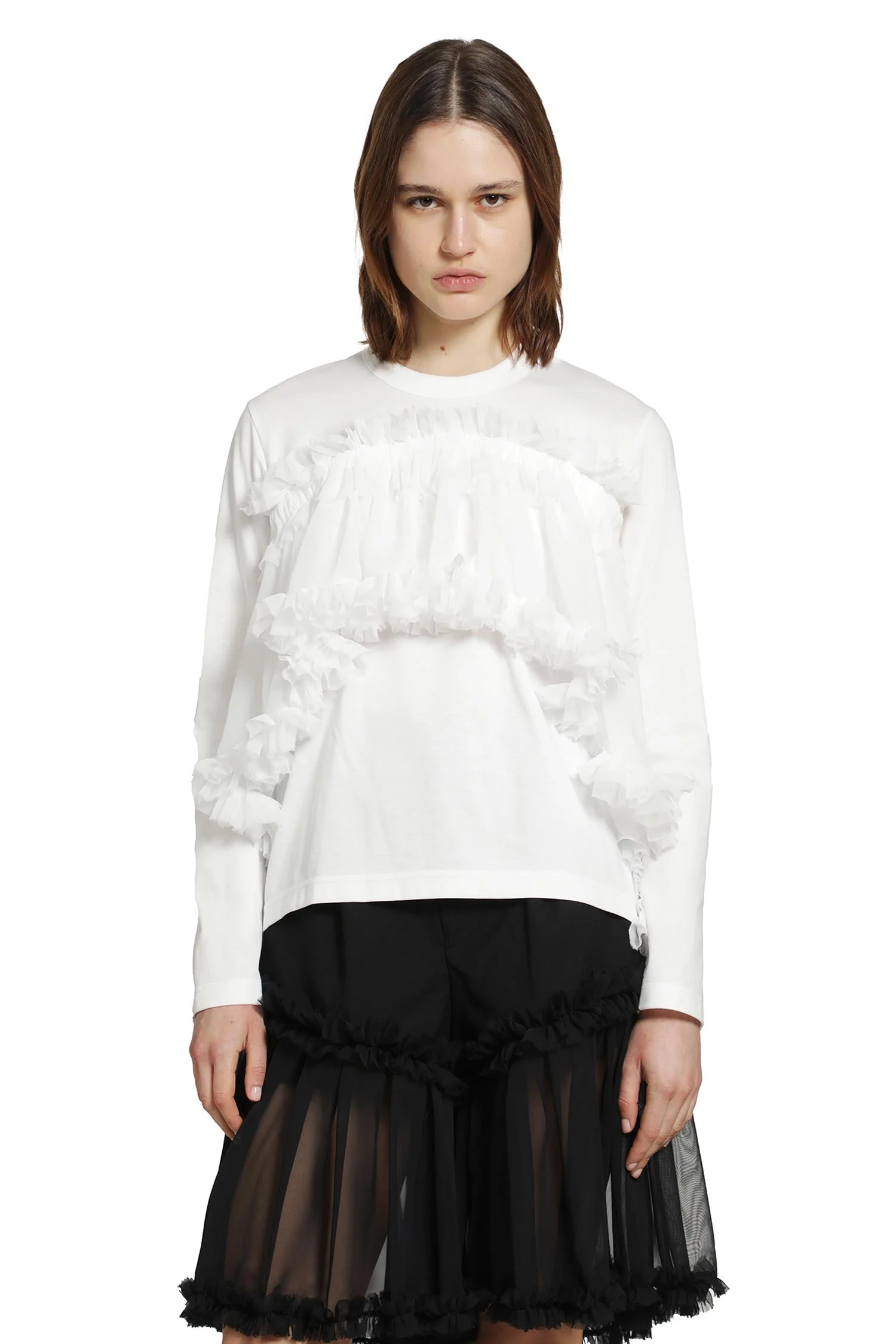 Tulle Long Sleeve T-shirt - 1