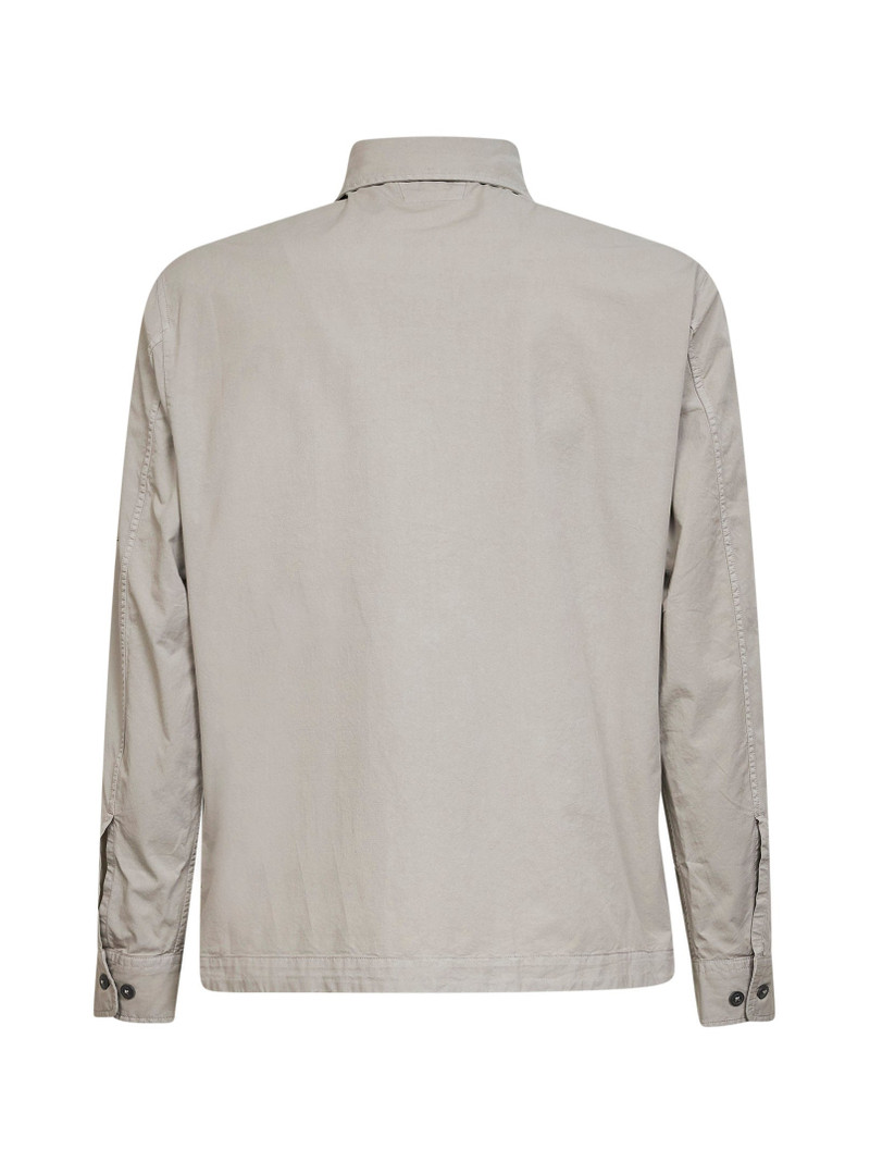 C.P. Company Dove grey organic cotton gabardine Lens overshirt outlook