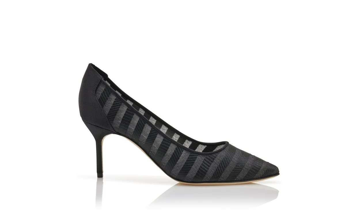 Black Organza Pumps - 1