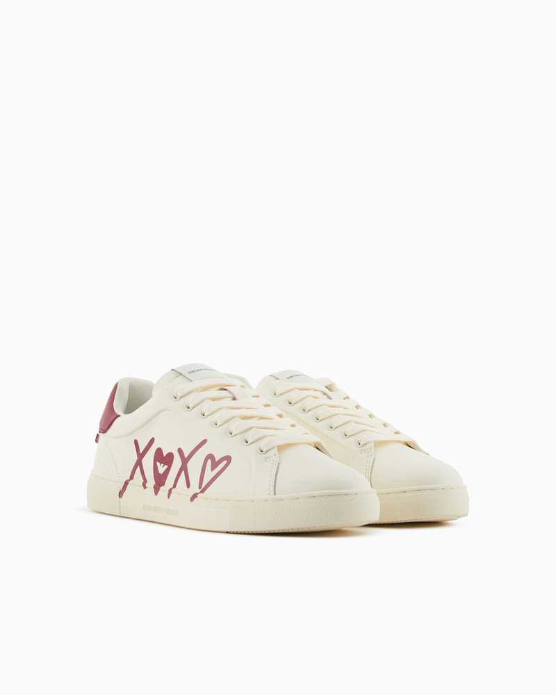 Leather sneakers with XOXO logo 2