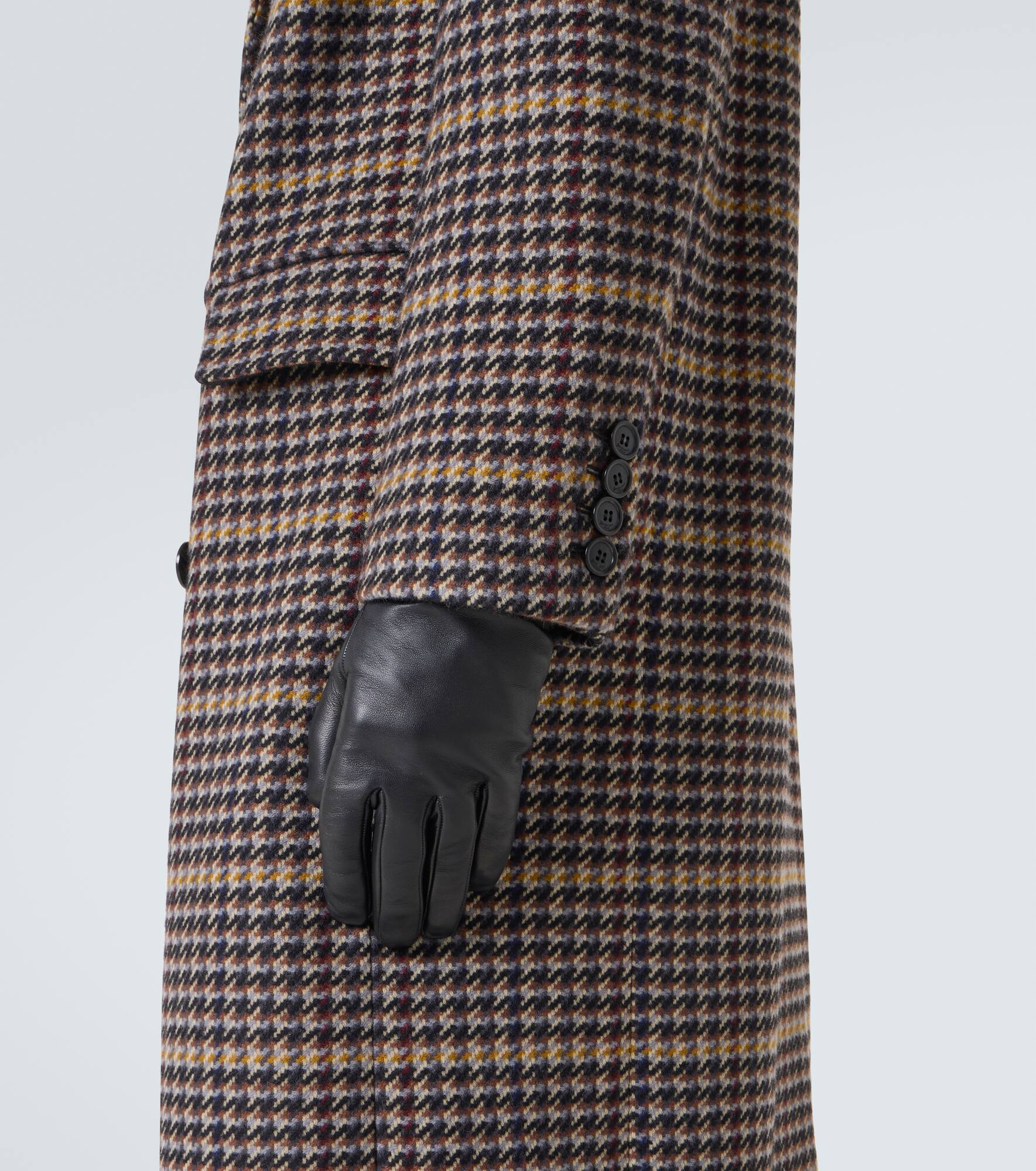 Houndstooth double-breasted wool overcoat - 8