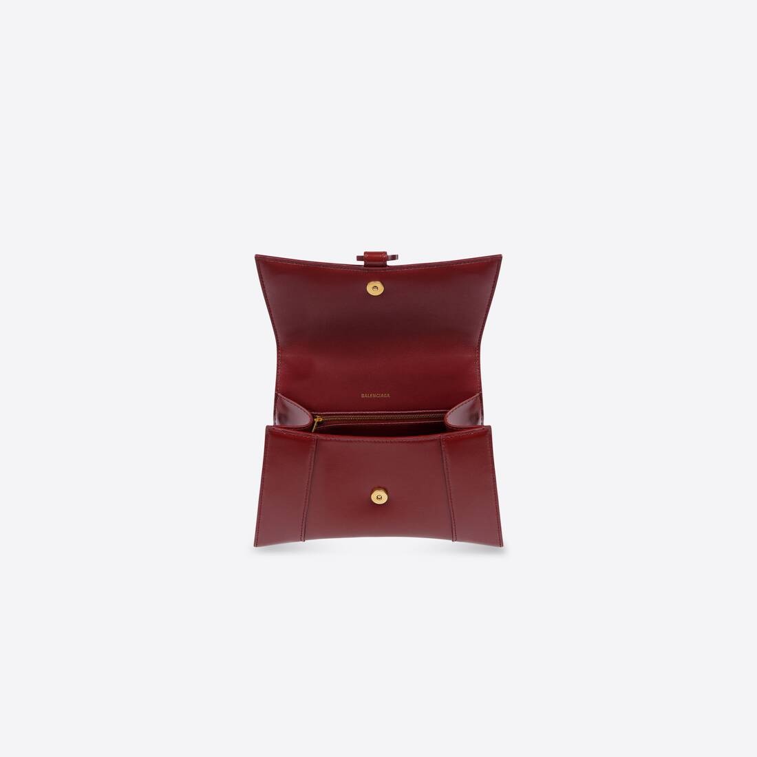 Women's Hourglass Small Handbag Box in Dark Red - 5