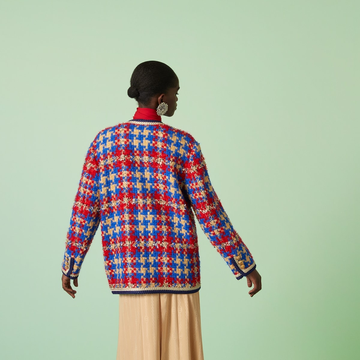 Lamé check wool tweed jacket - 6