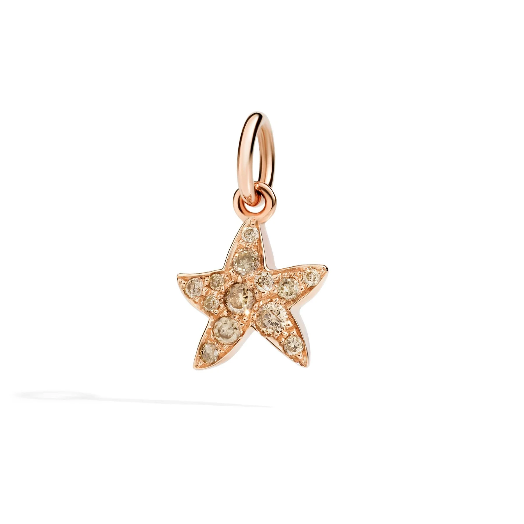 ROSE GOLD & BROWN DIAMOND STAR CHARM - 1