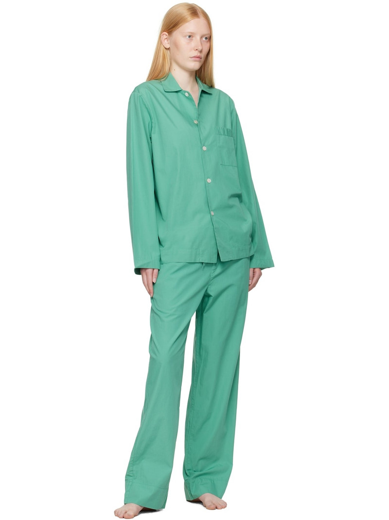 TEKLA Green Poplin Pyjama Pants outlook
