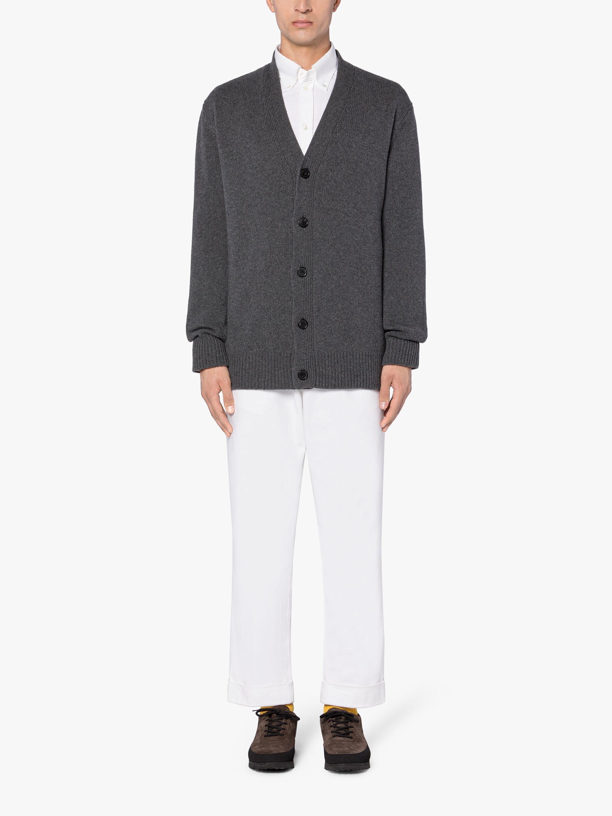 STOCKHOLM GREY MERINO WOOL & CASHMERE CARDIGAN - 2