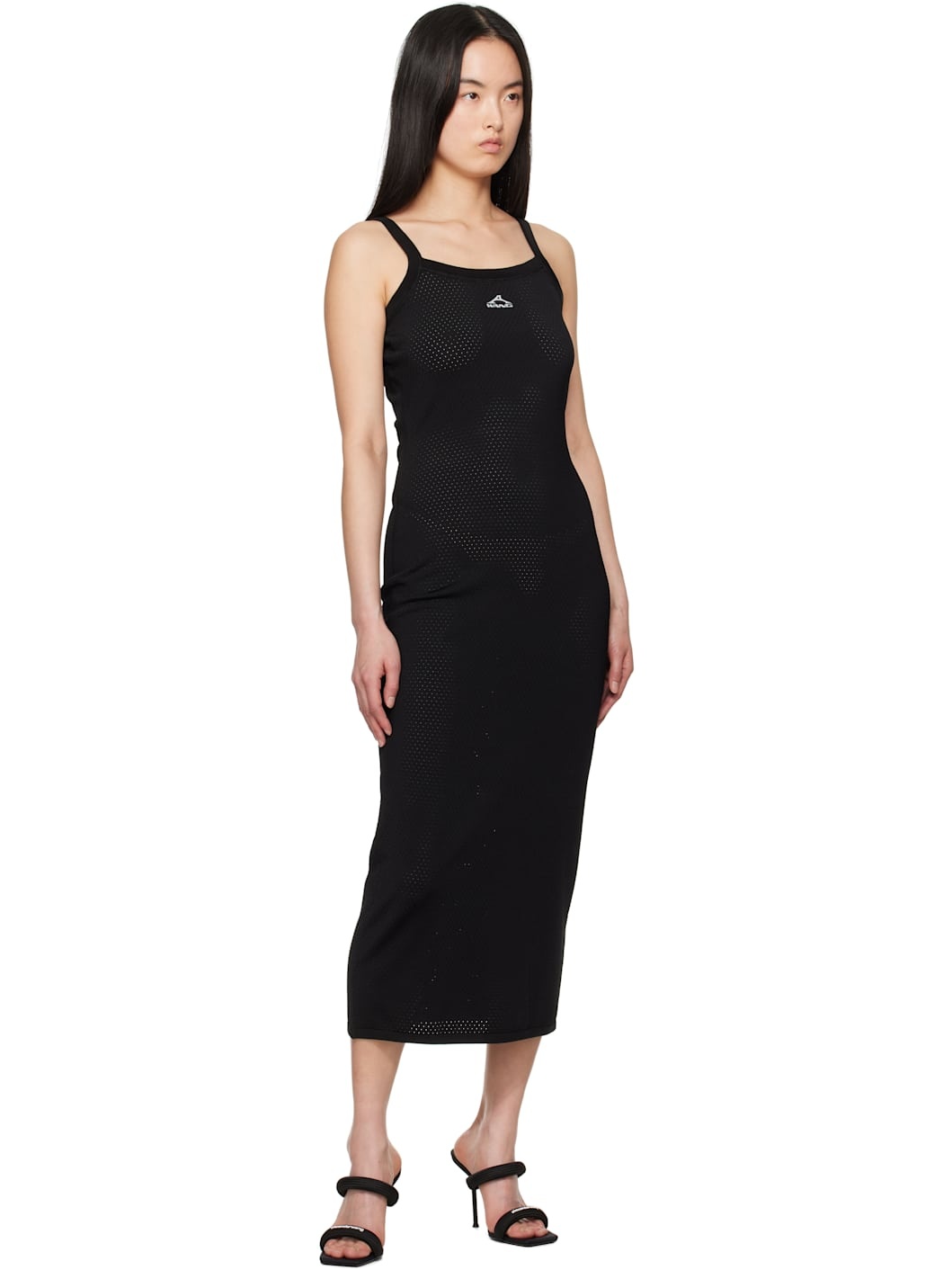 Black Cami Athletic Mesh Midi Dress - 4