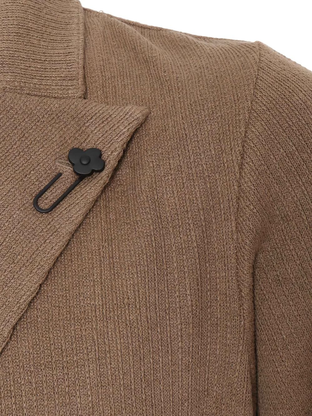 double-breasted ribbed blazer - 3