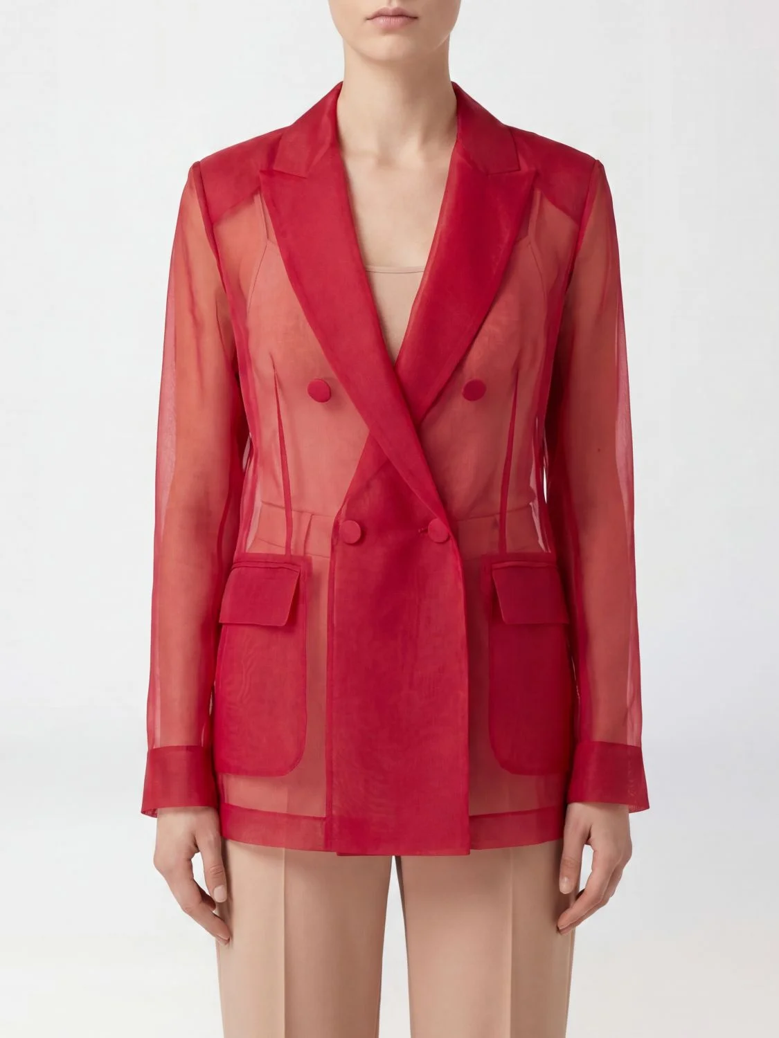 MAX MARA Double Breasted Wool Blazer - 1