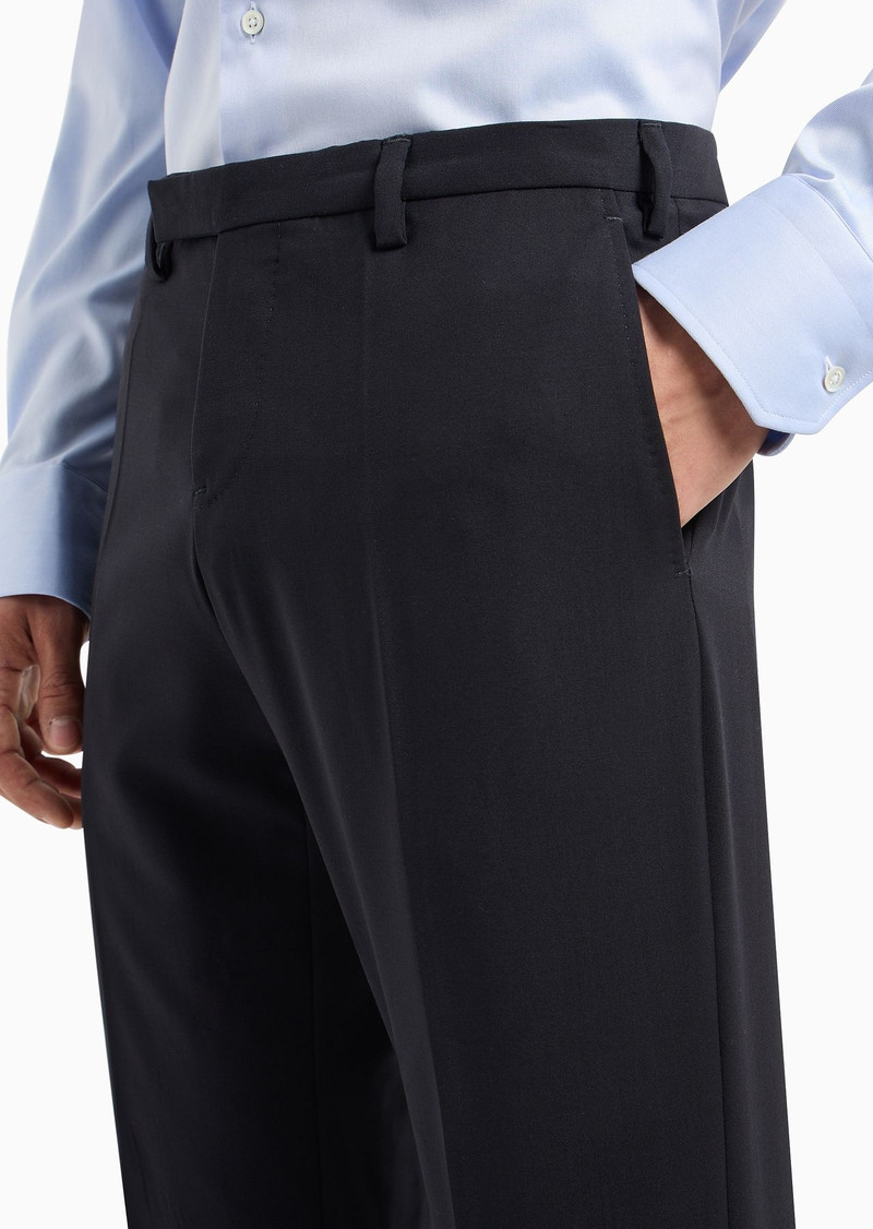 Trousers in natural stretch tropical light wool 5