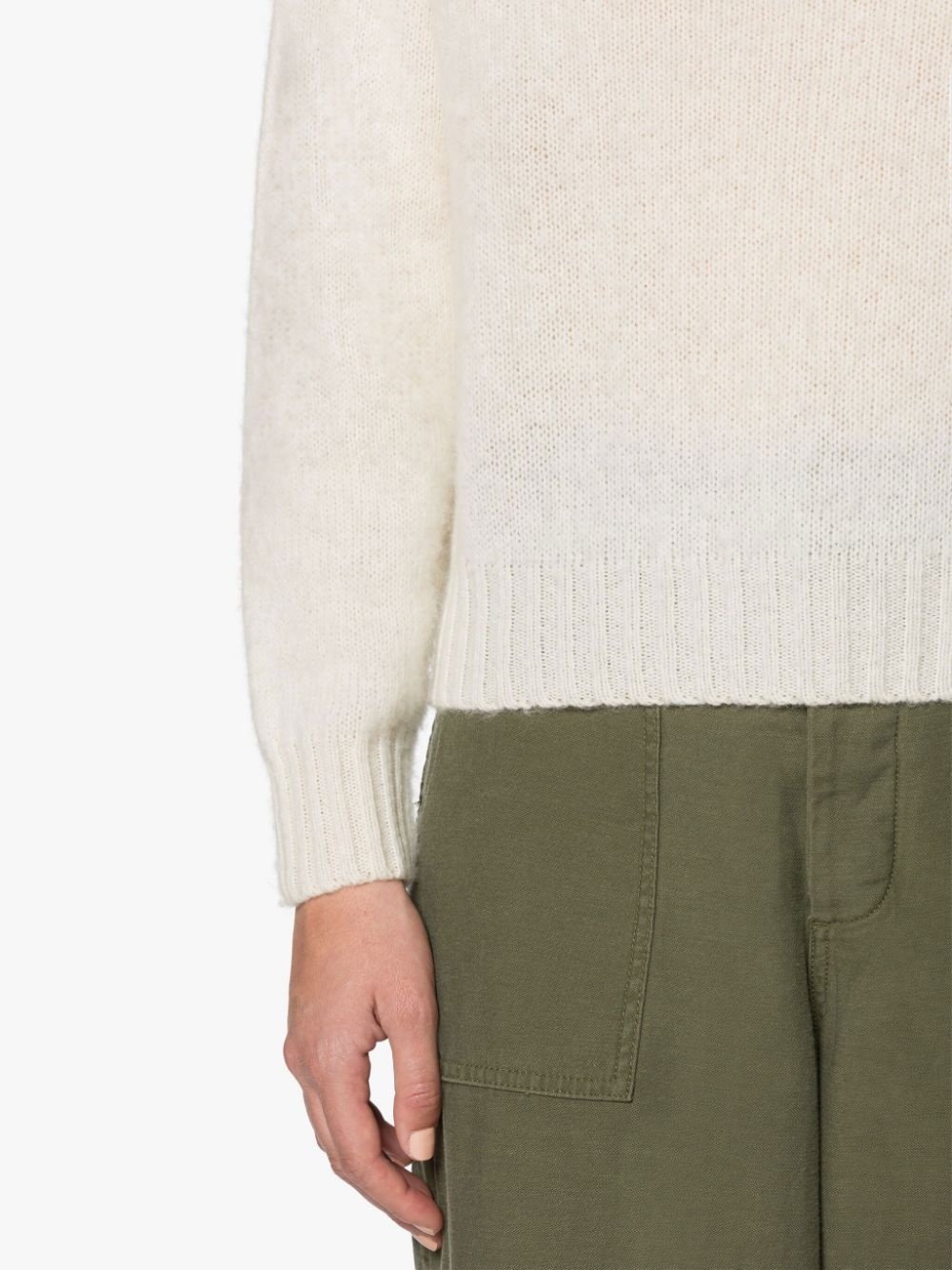 KENNEDI WINTER WHITE WOOL CREWNECK SWEATER - 6