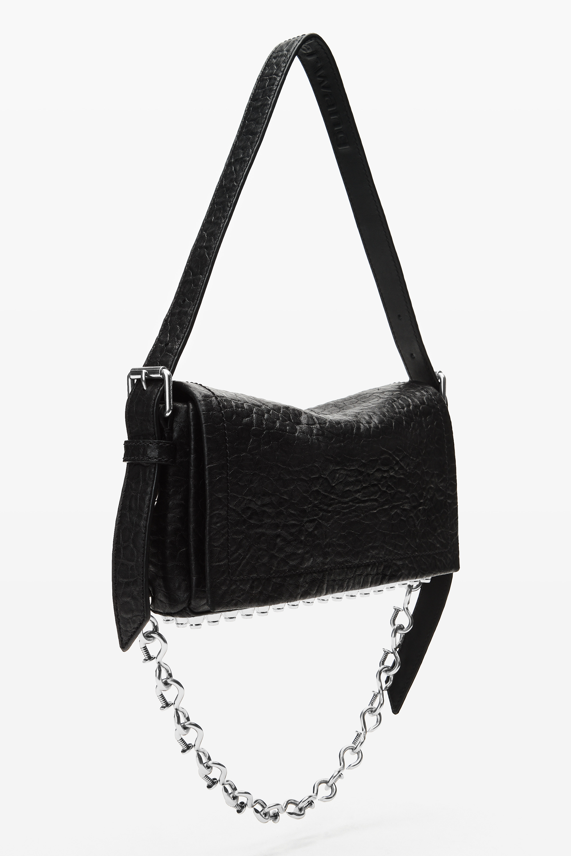 Black Memory Leather Ricco Slim Flap Bag - 2