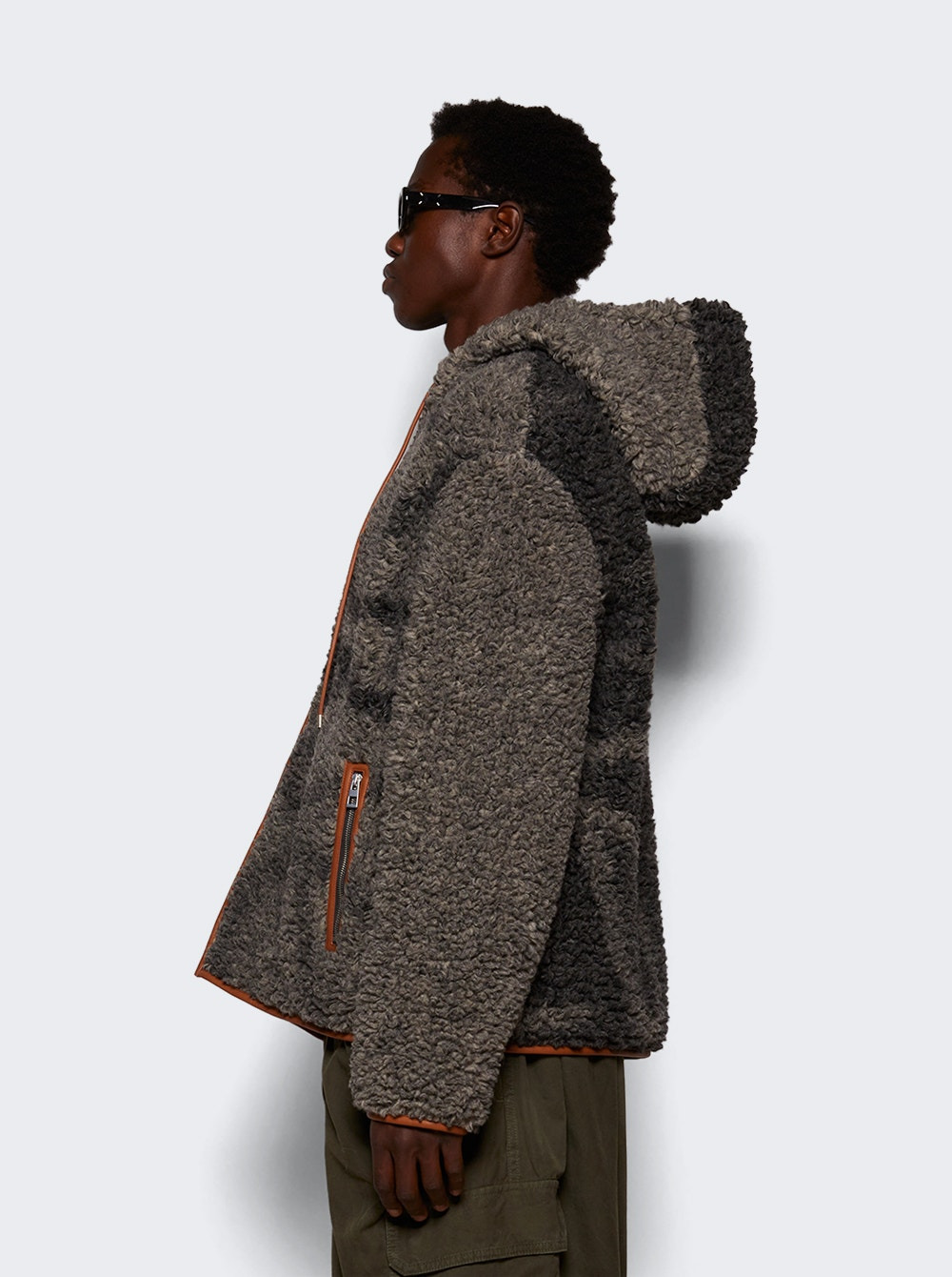 Hooded Wool Jacket Grey - 4