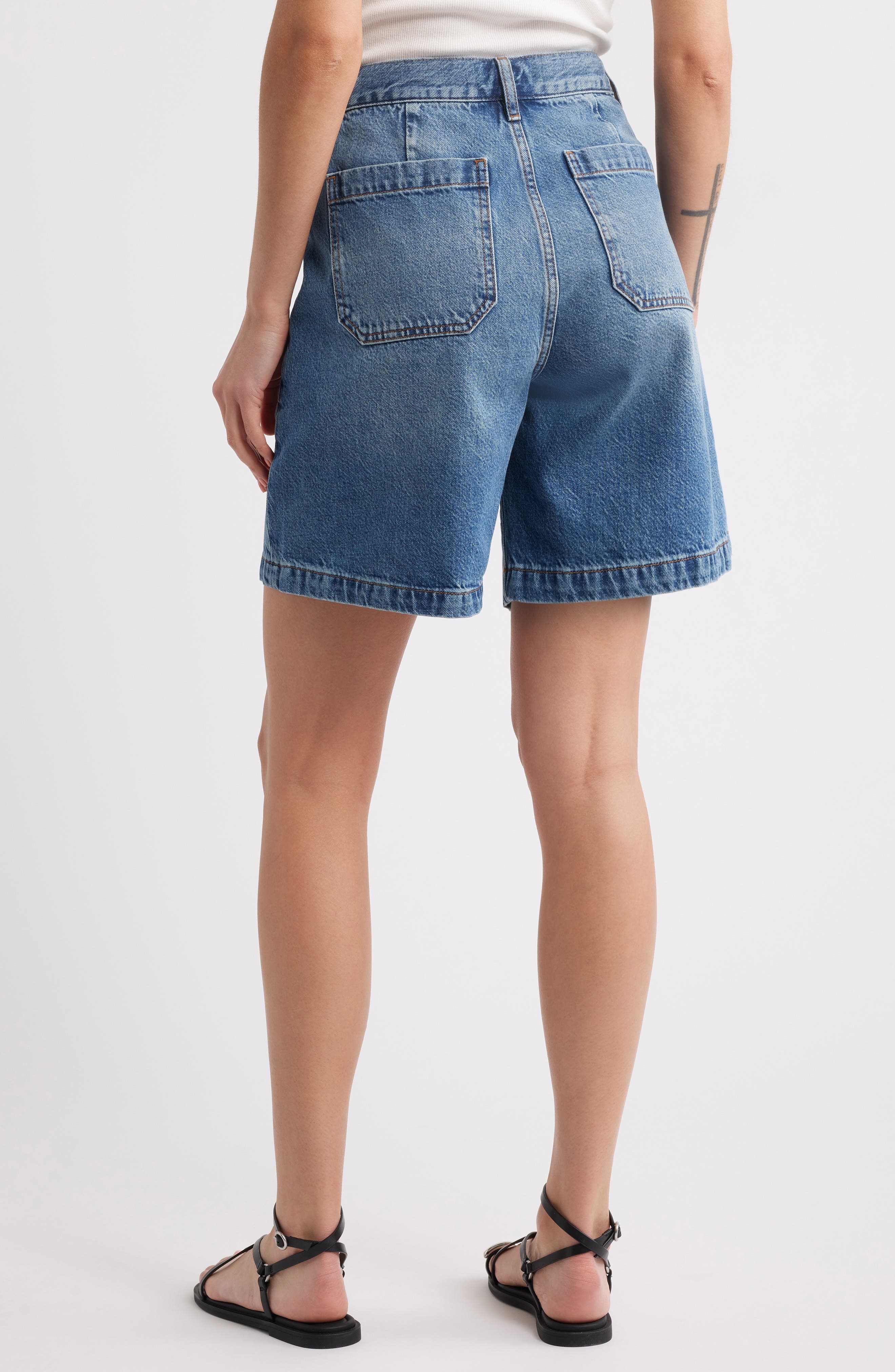 FRAME The Utility Denim Shorts in Stranger at Nordstrom - 2