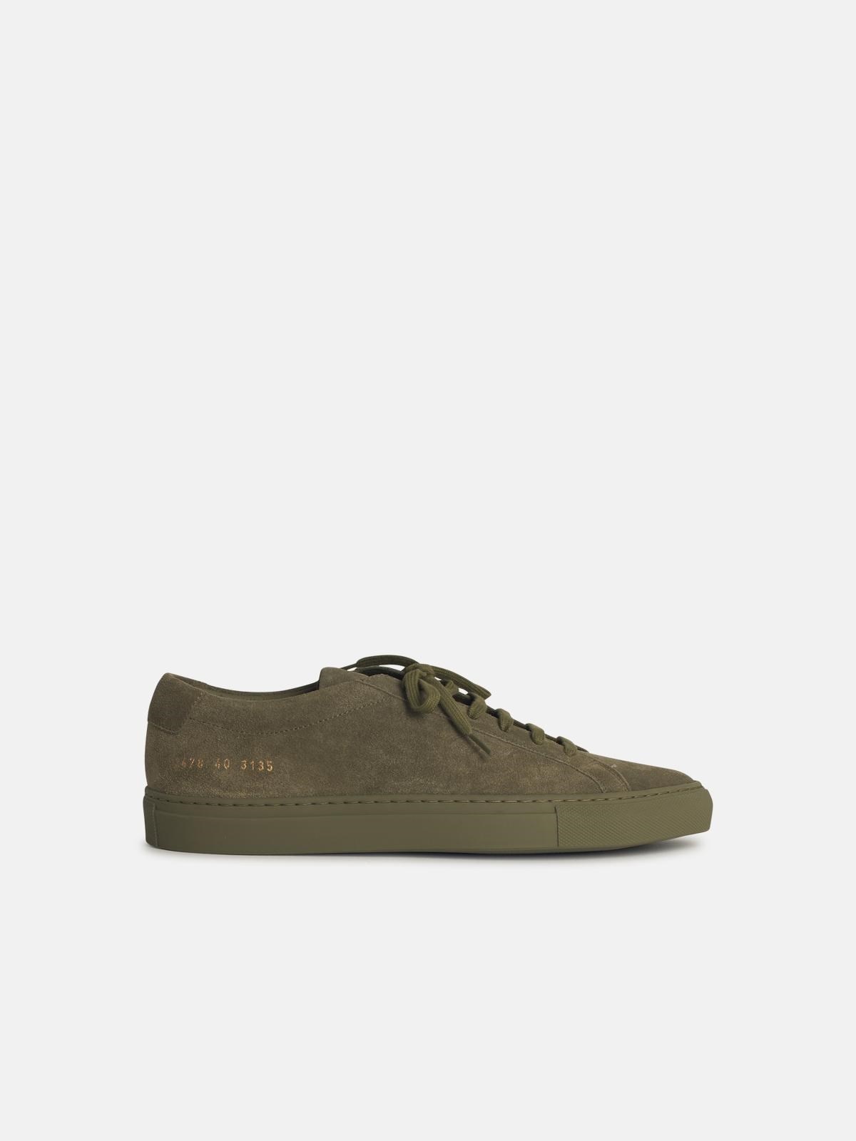 'ACHILLES' GREEN SUEDE SNEAKERS - 1