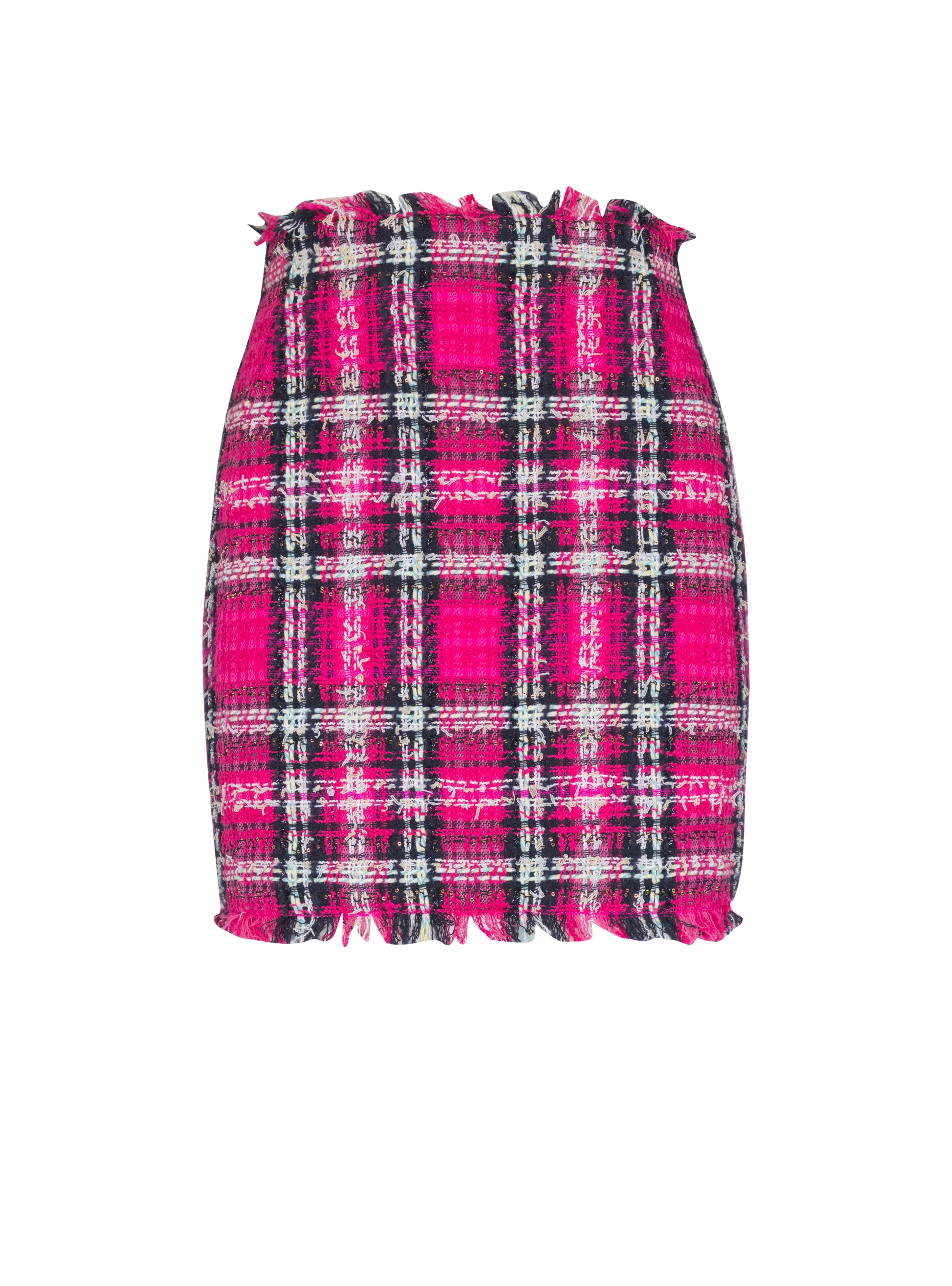 Short glitter tweed skirt - 1