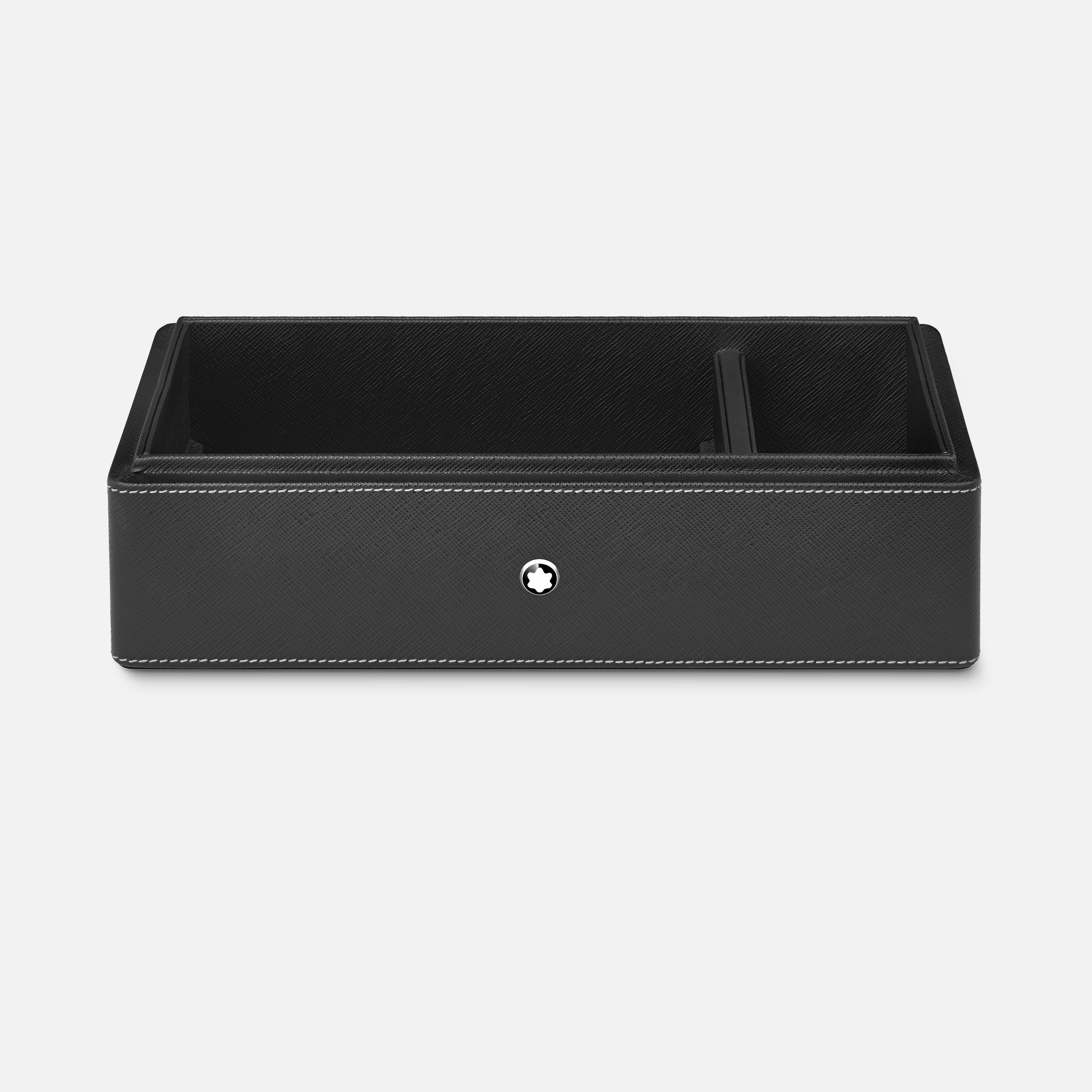 Desk Box in leather for three writing instruments and an ink bottle - 4