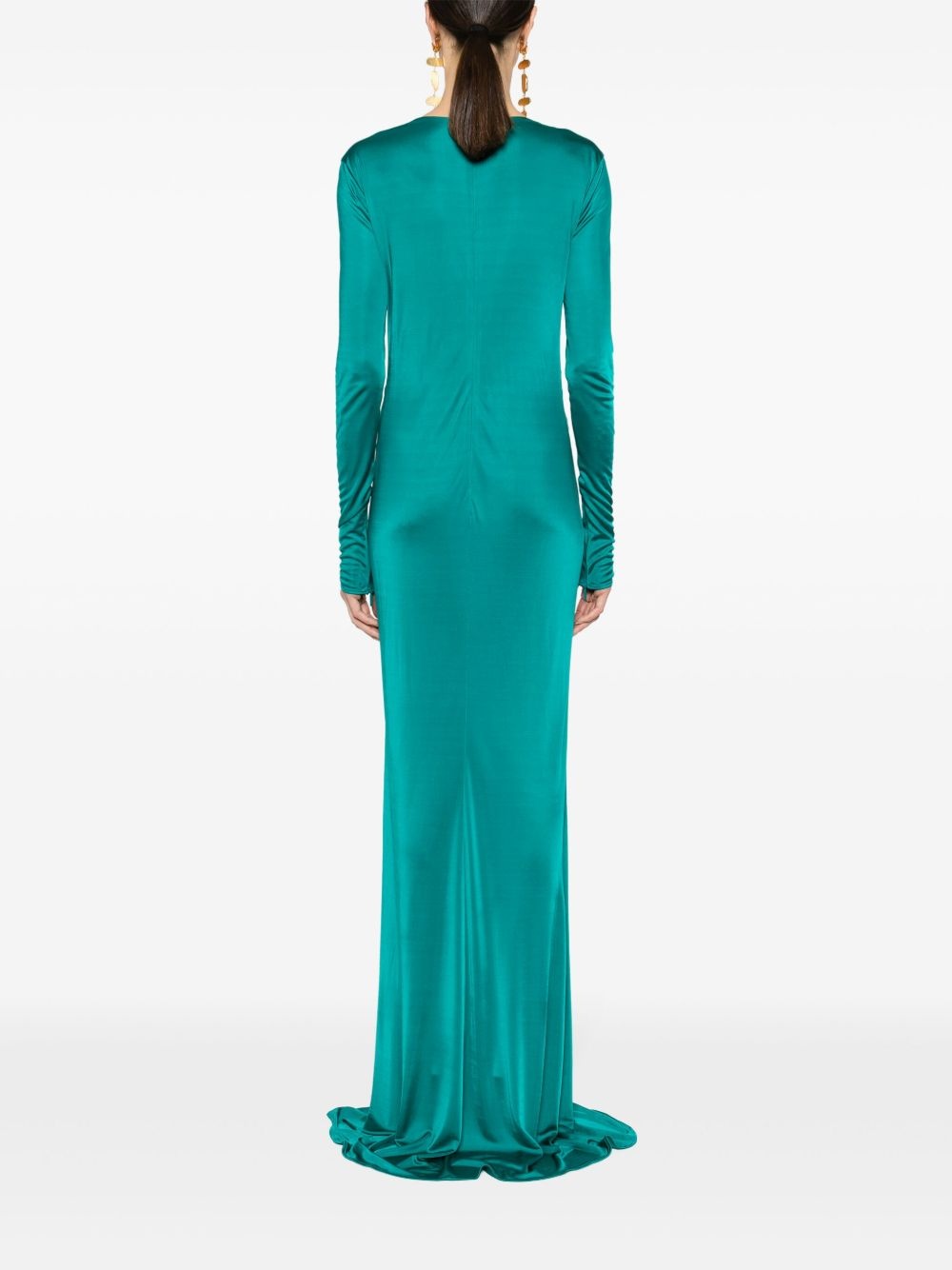 plunging concealedV-neck gown - 4