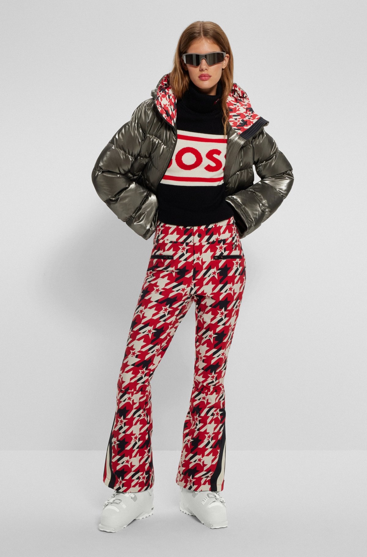 BOSS X PERFECT MOMENT LOGO SWEATER IN VIRGIN WOOL - 3