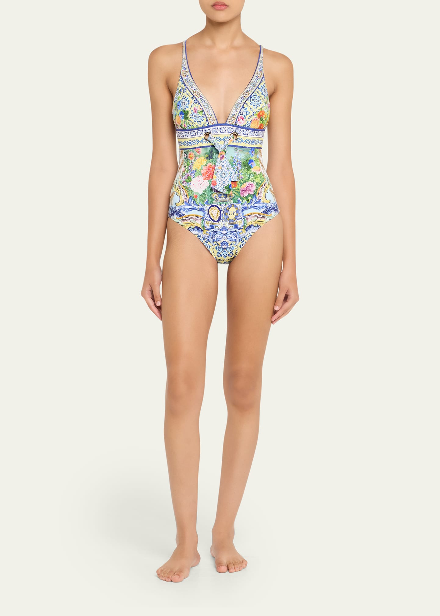 Wall To Wall Tie Tri One-Piece Swimsuit - 2