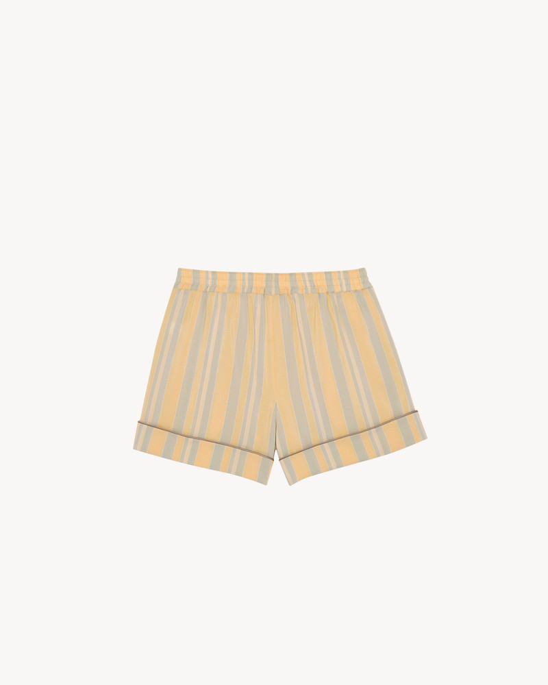 SAINT LAURENT PAJAMA SHORTS IN STRIPED COTTON AND SILK outlook