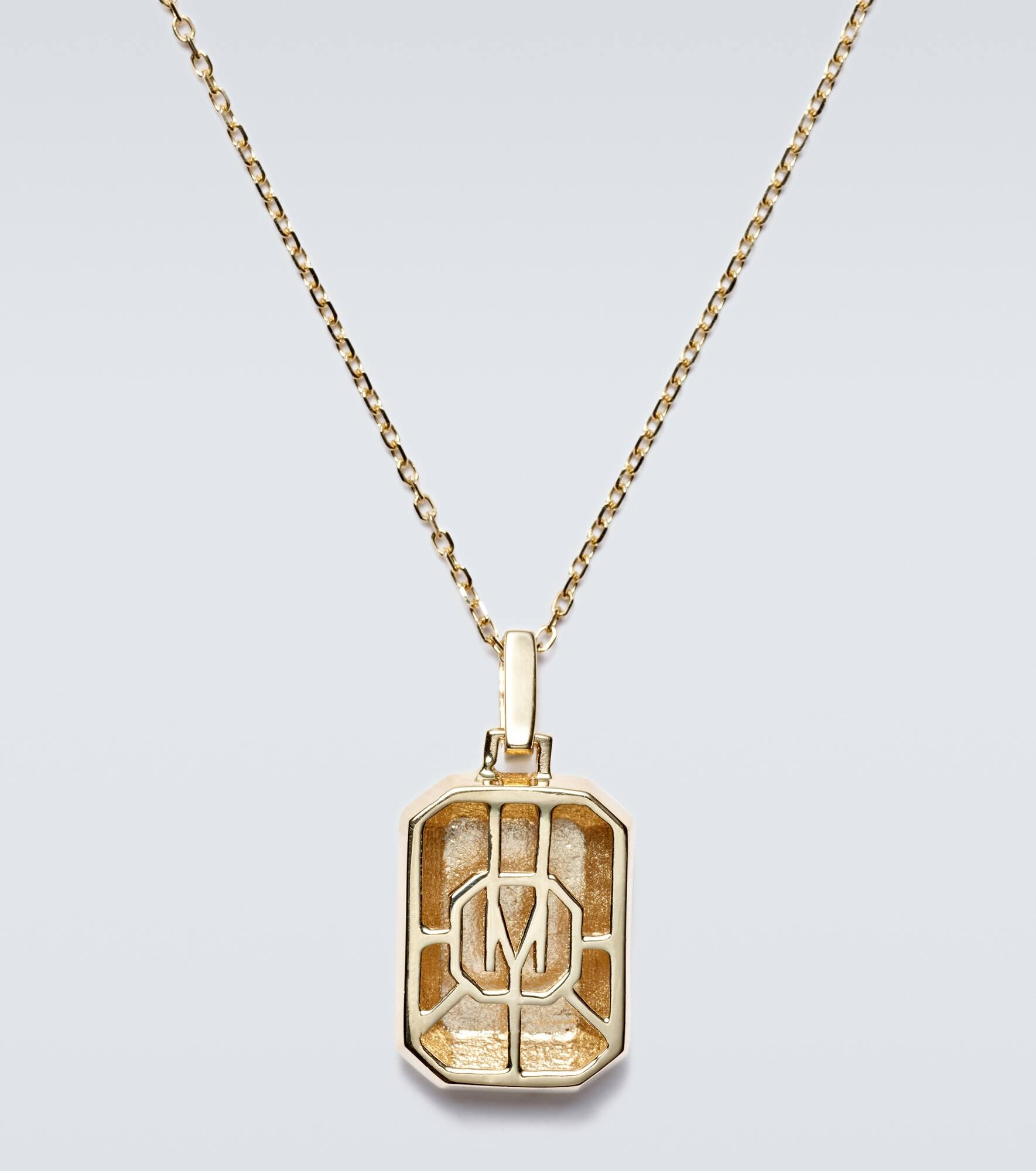14kt gold necklace with emerald pendant - 4