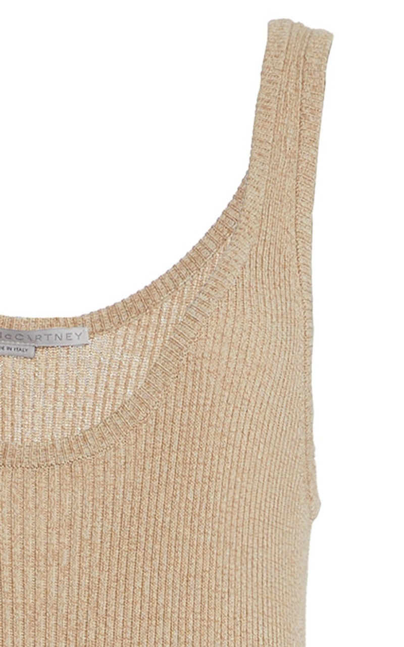 Collapsing Shape Ribbed-Knit Handkerchief Dress neutral 4