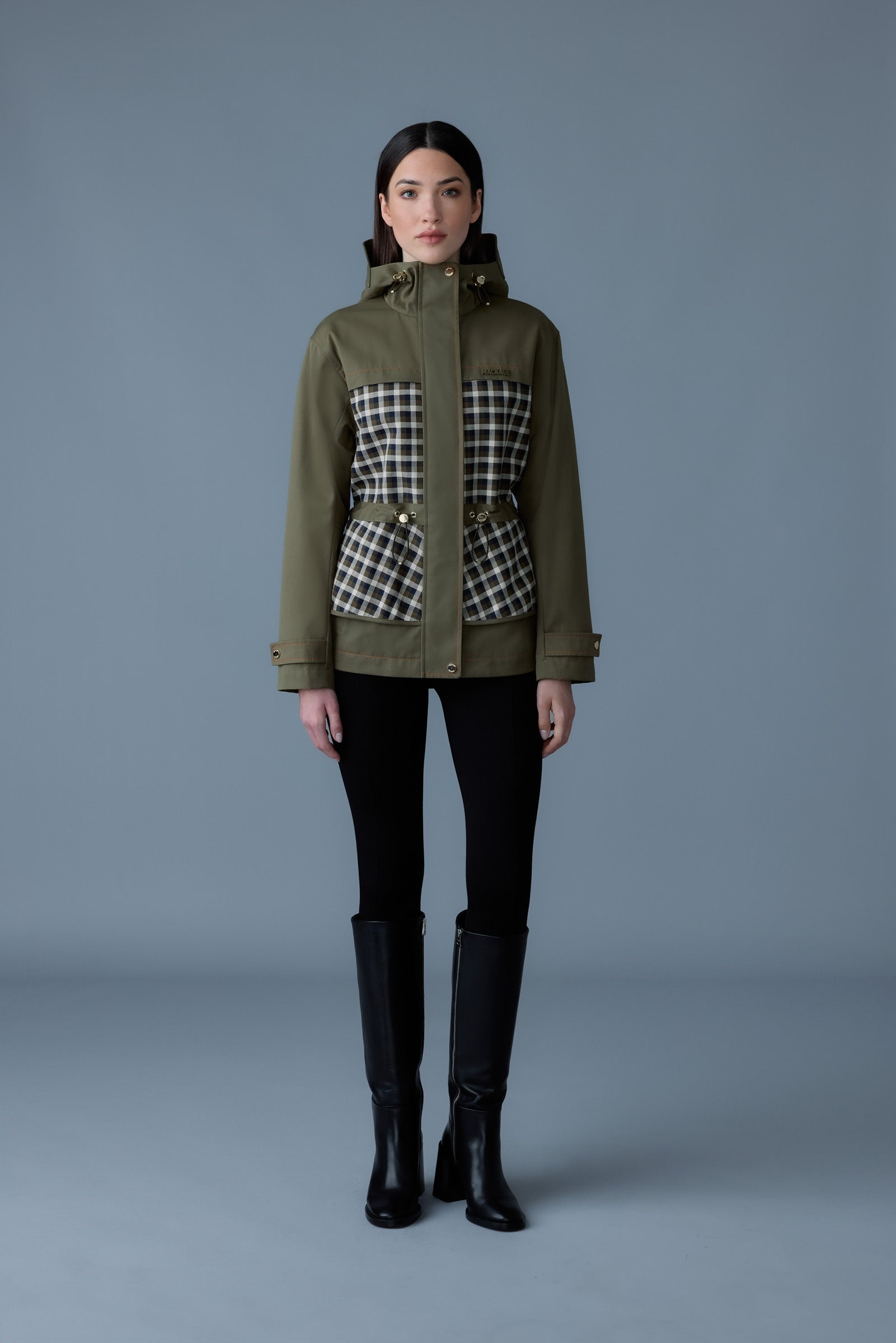 KAORI-PL Hybrid jacket with peplum and plaid detail - 2