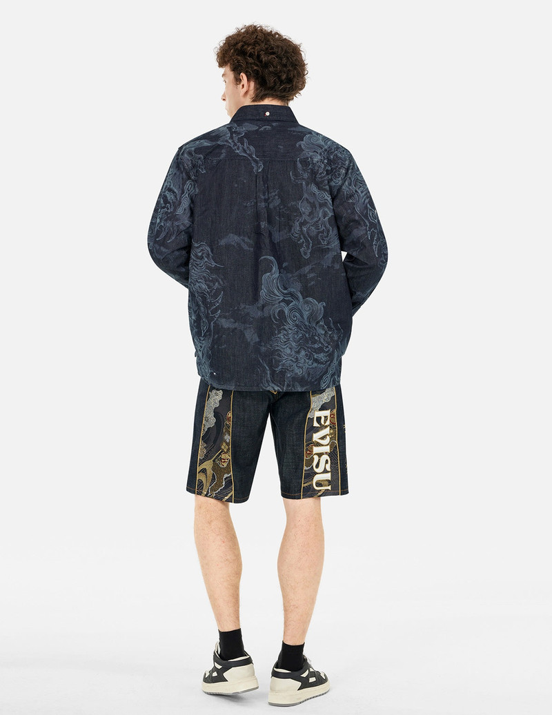 Brocade Daicock Appliqué and Logo Embrodiery Regular Fit Denim Shorts 5